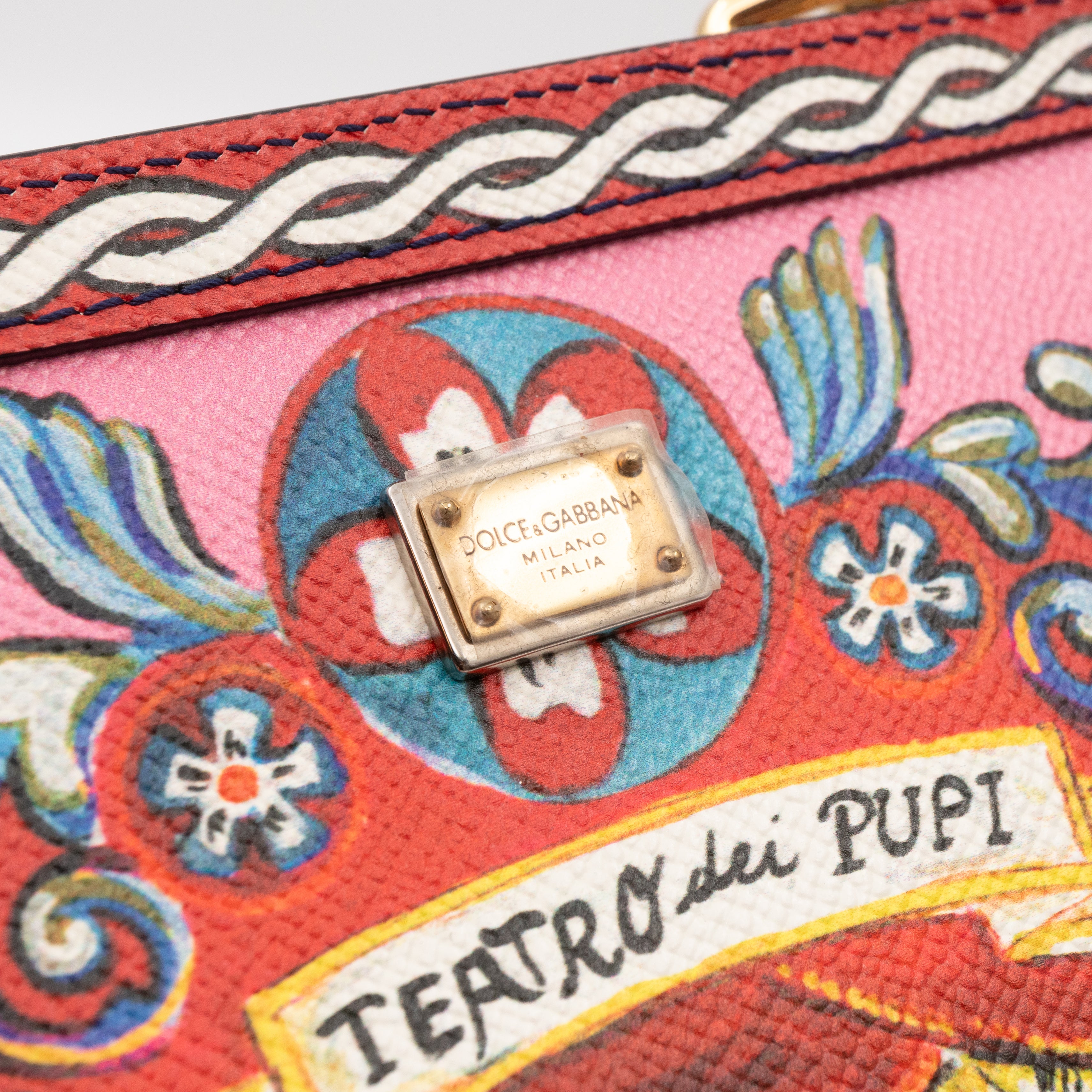 Sicily Medium Teatro Dei Pupi Print Leather