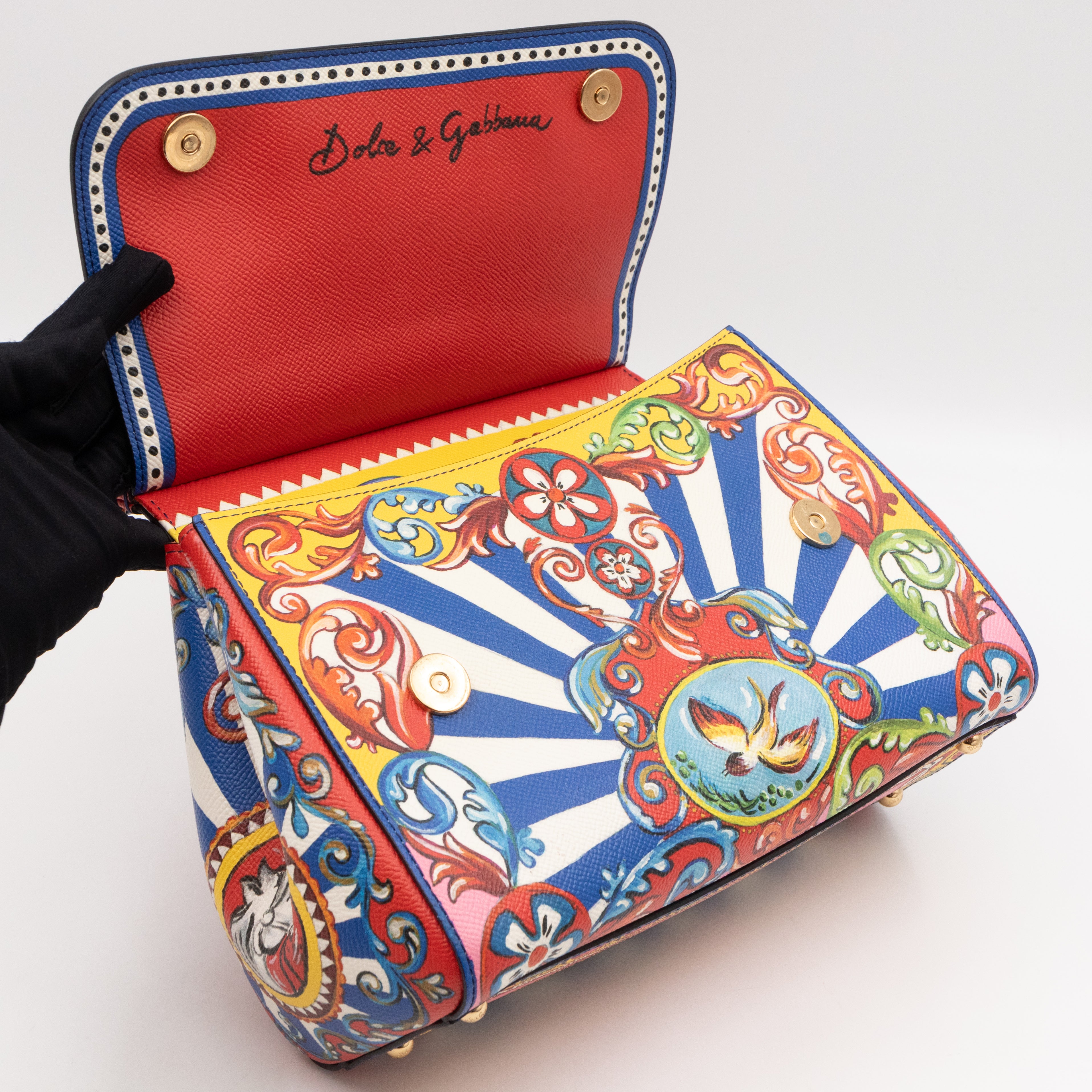 Sicily Medium Teatro Dei Pupi Print Leather