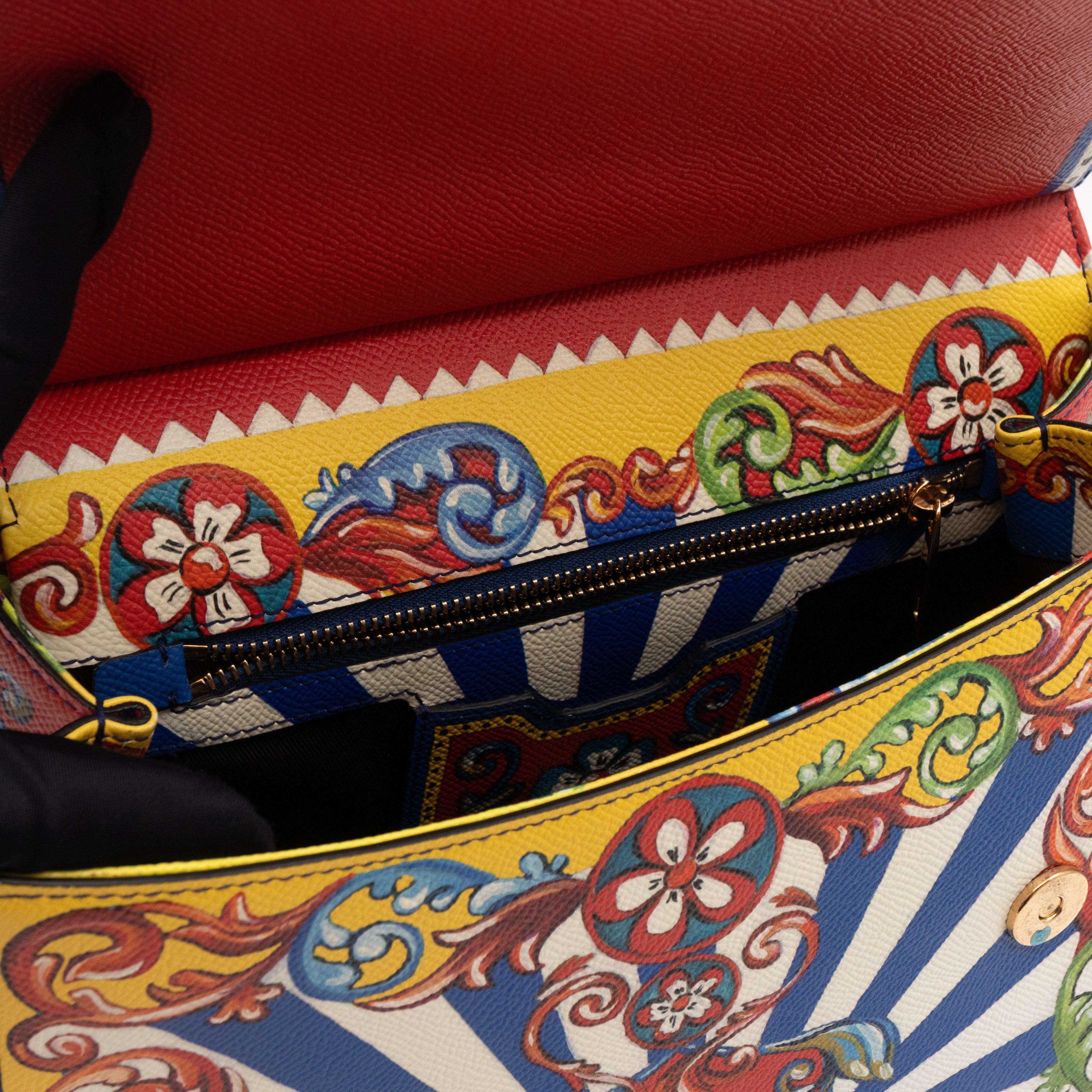 Sicily Medium Teatro Dei Pupi Print Leather