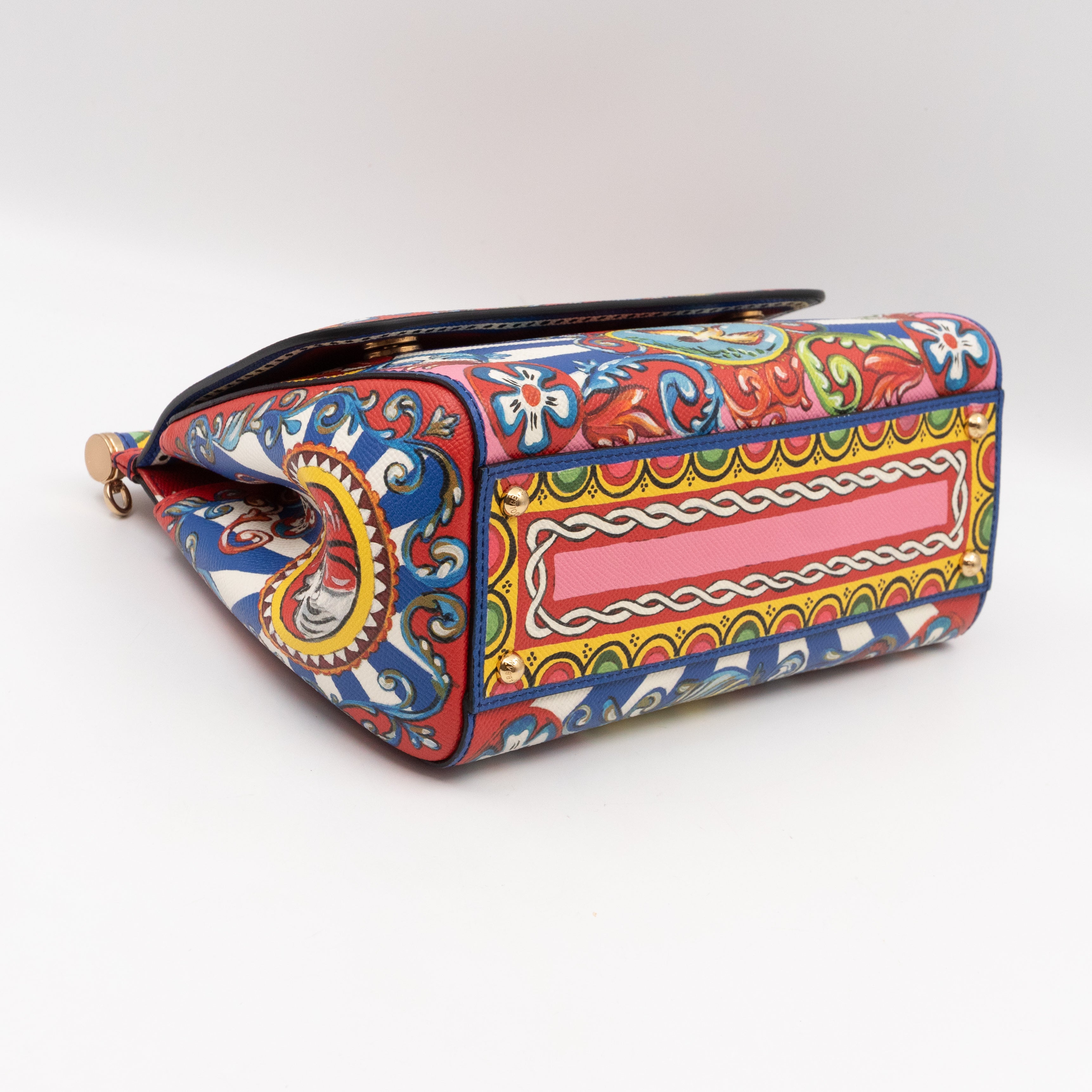 Sicily Medium Teatro Dei Pupi Print Leather