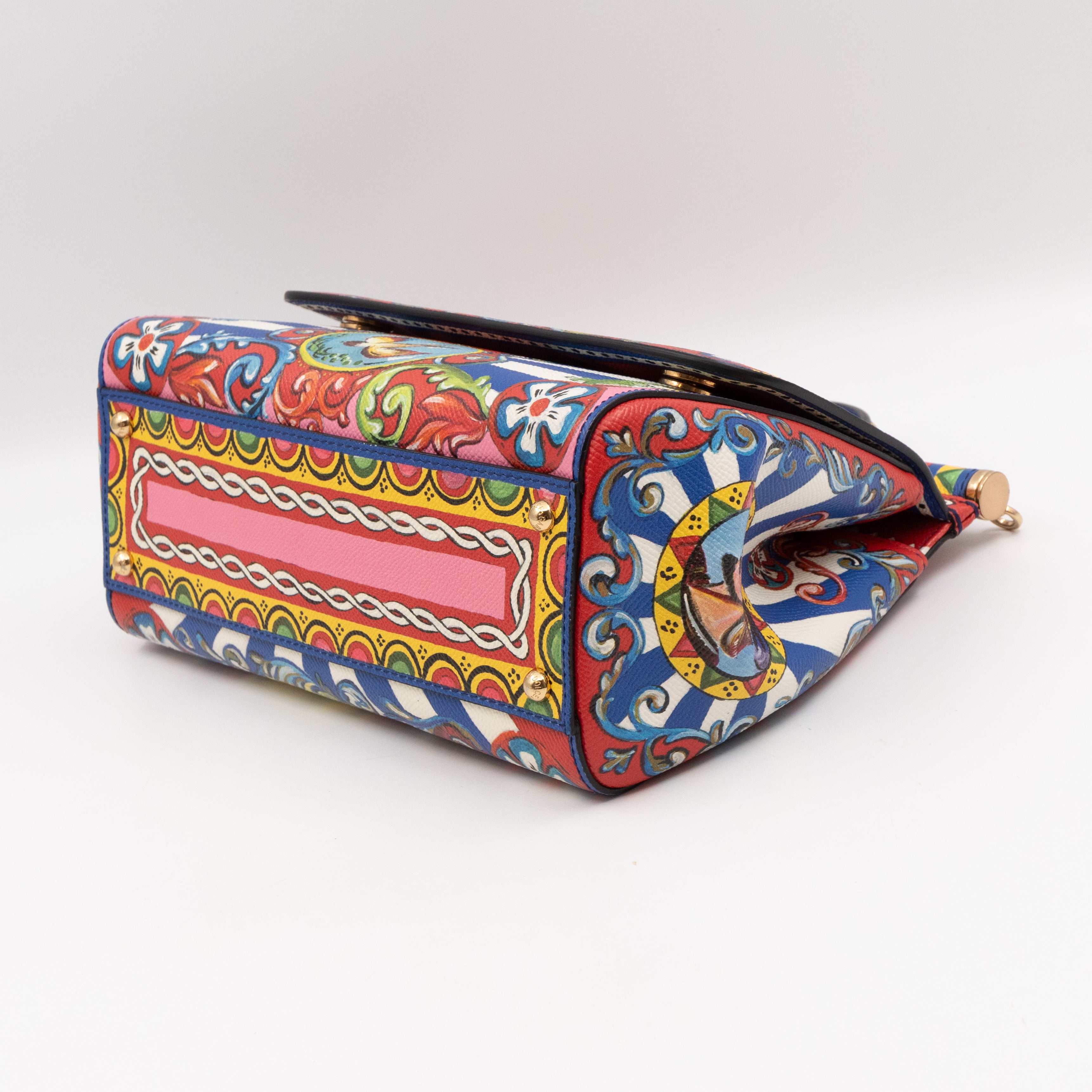 Sicily Medium Teatro Dei Pupi Print Leather
