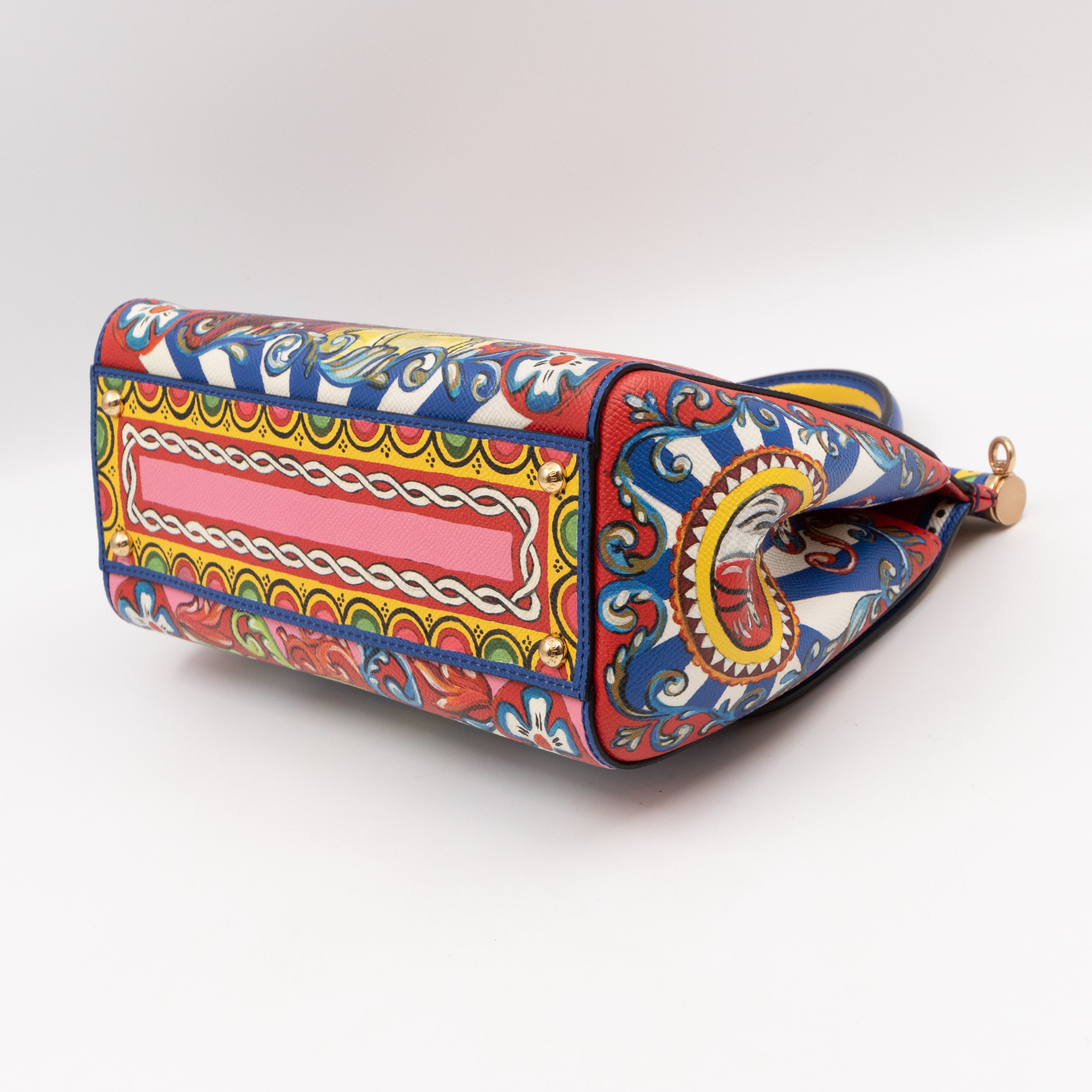 Sicily Medium Teatro Dei Pupi Print Leather