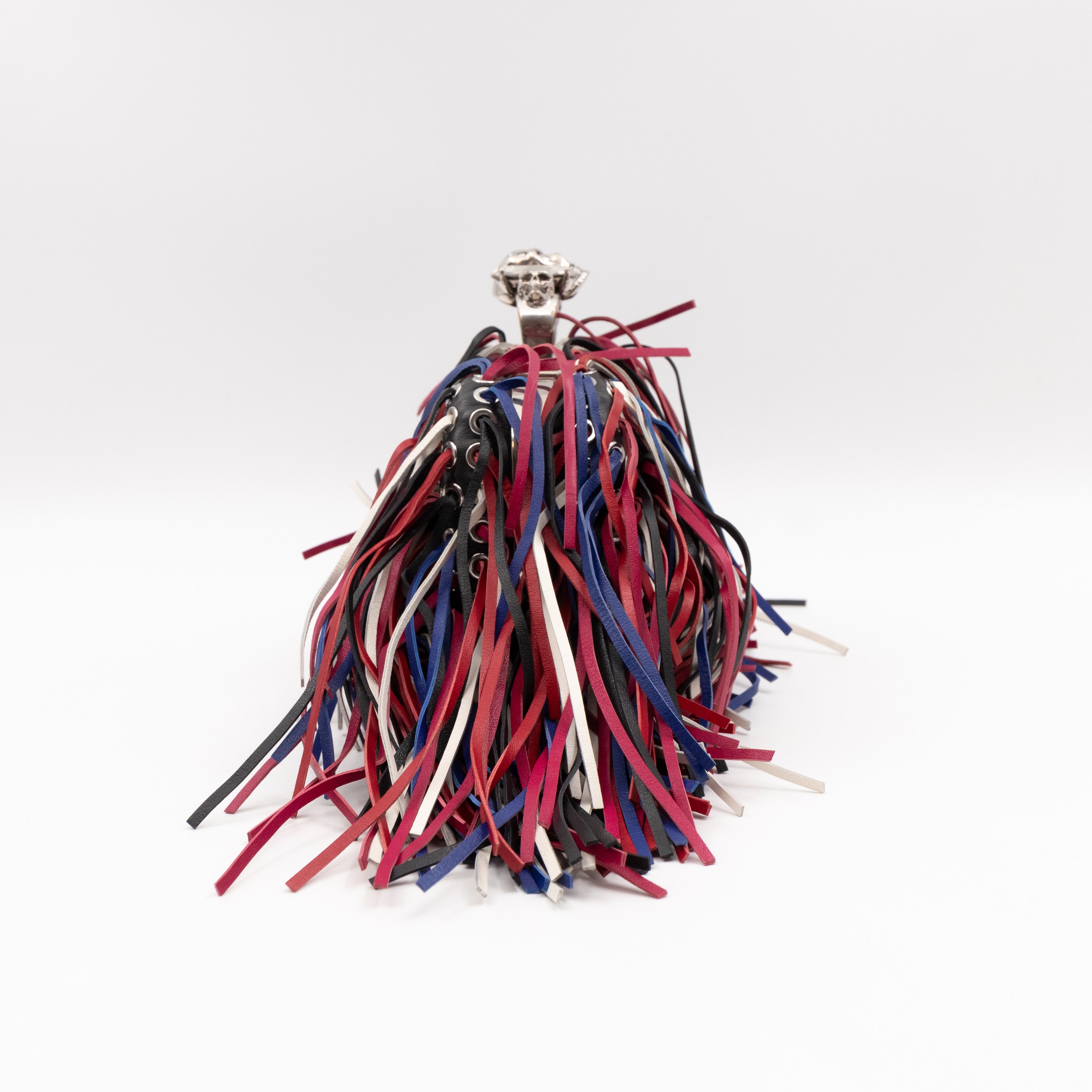 Long Skull Knuckle Clutch Fringed Four-ring