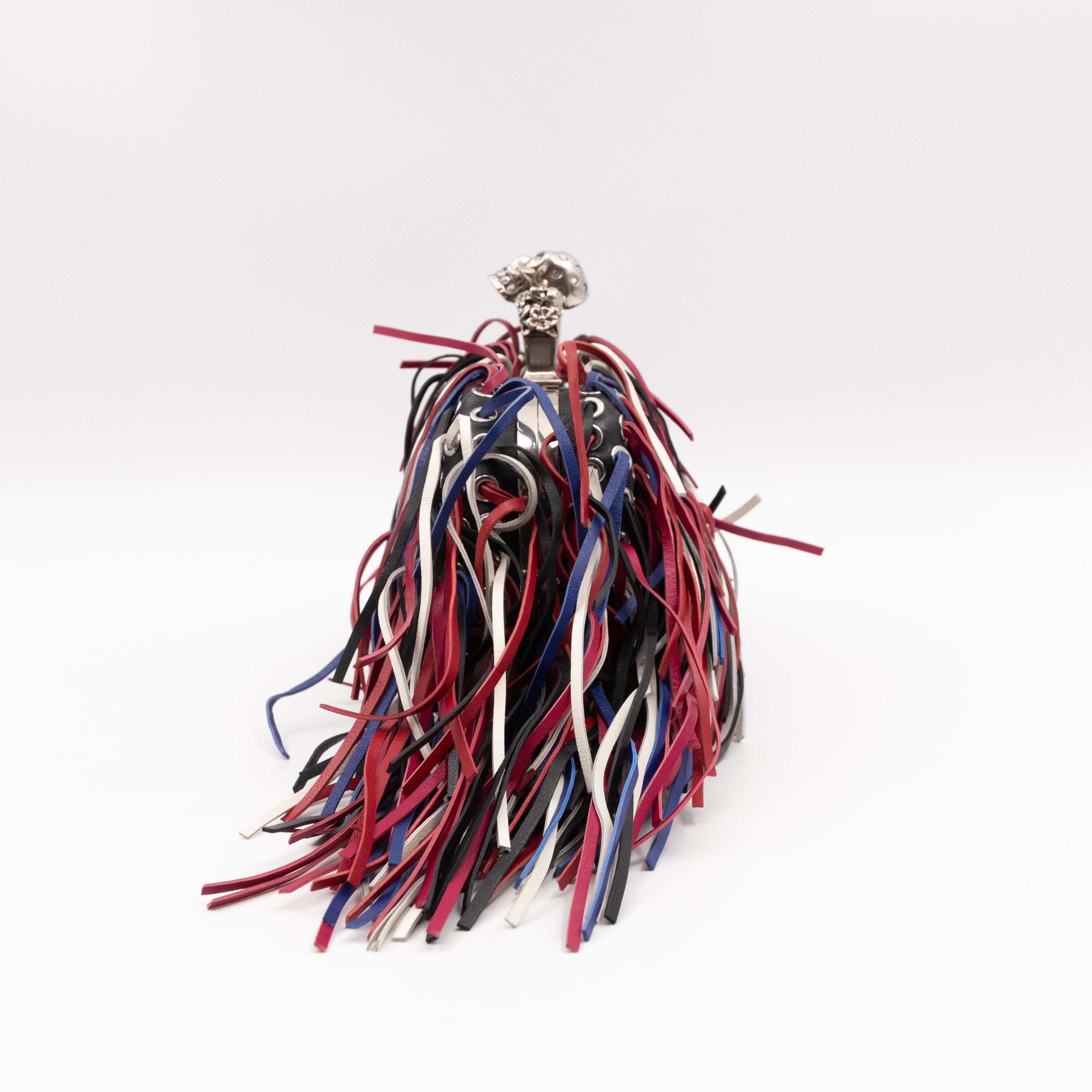 Long Skull Knuckle Clutch Fringed Four-ring