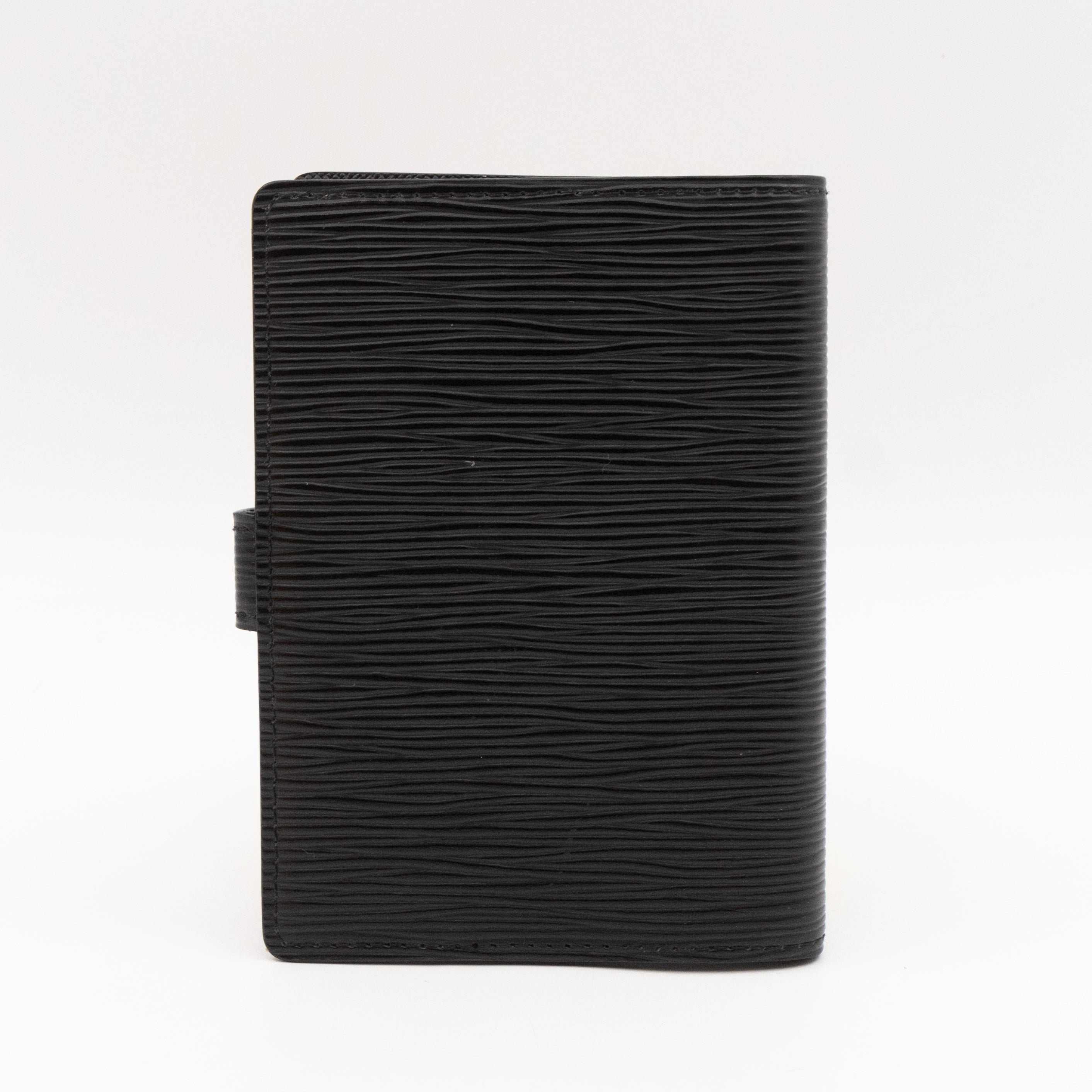 Small Ring Agenda Cover Black Epi