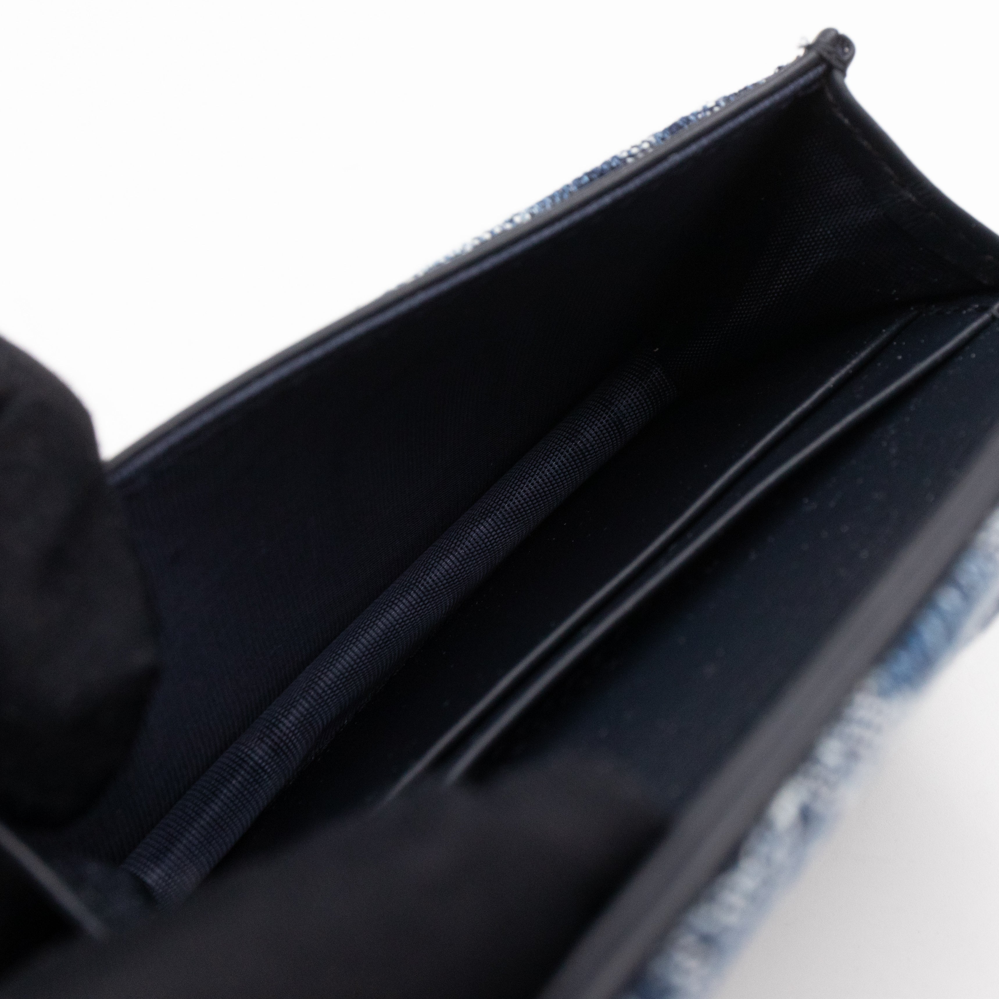 Saddle Bloom Card Holder Blue Denim Dior Oblique Jacquard