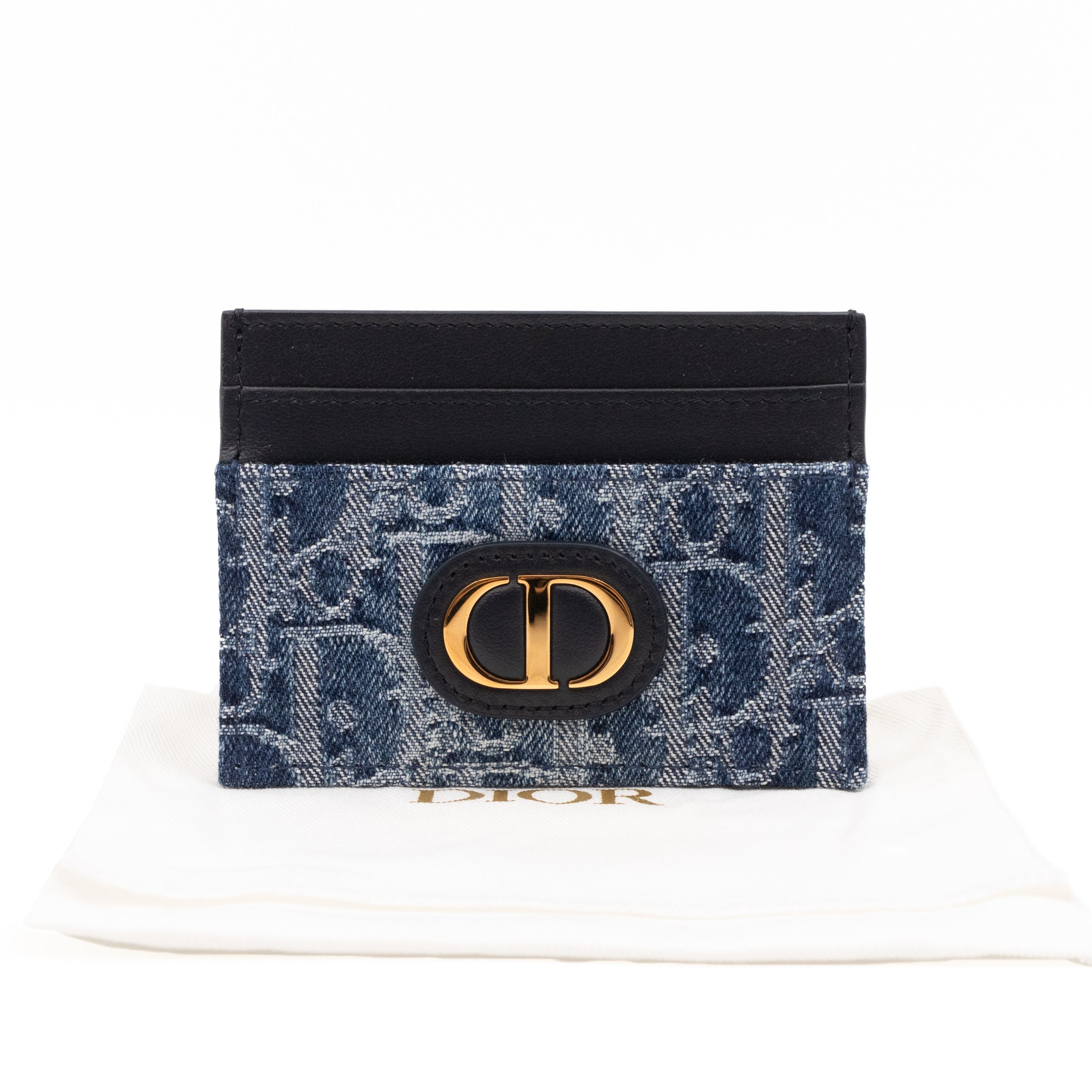 Christian Dior 30 Montaigne Freesia Card Holder Blue Denim Dior