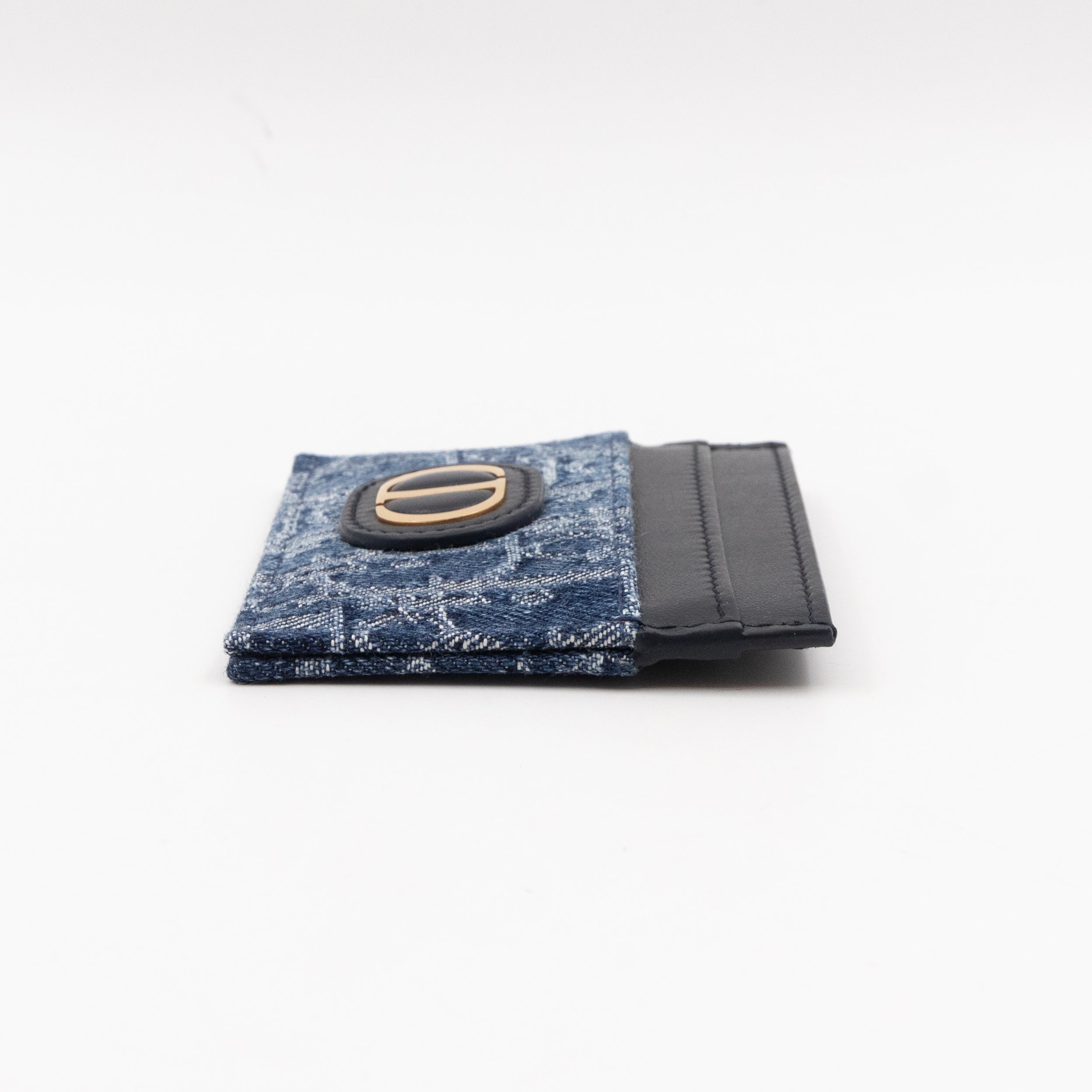 30 Montaigne Freesia Card Holder Blue Denim Dior Oblique Jacquard