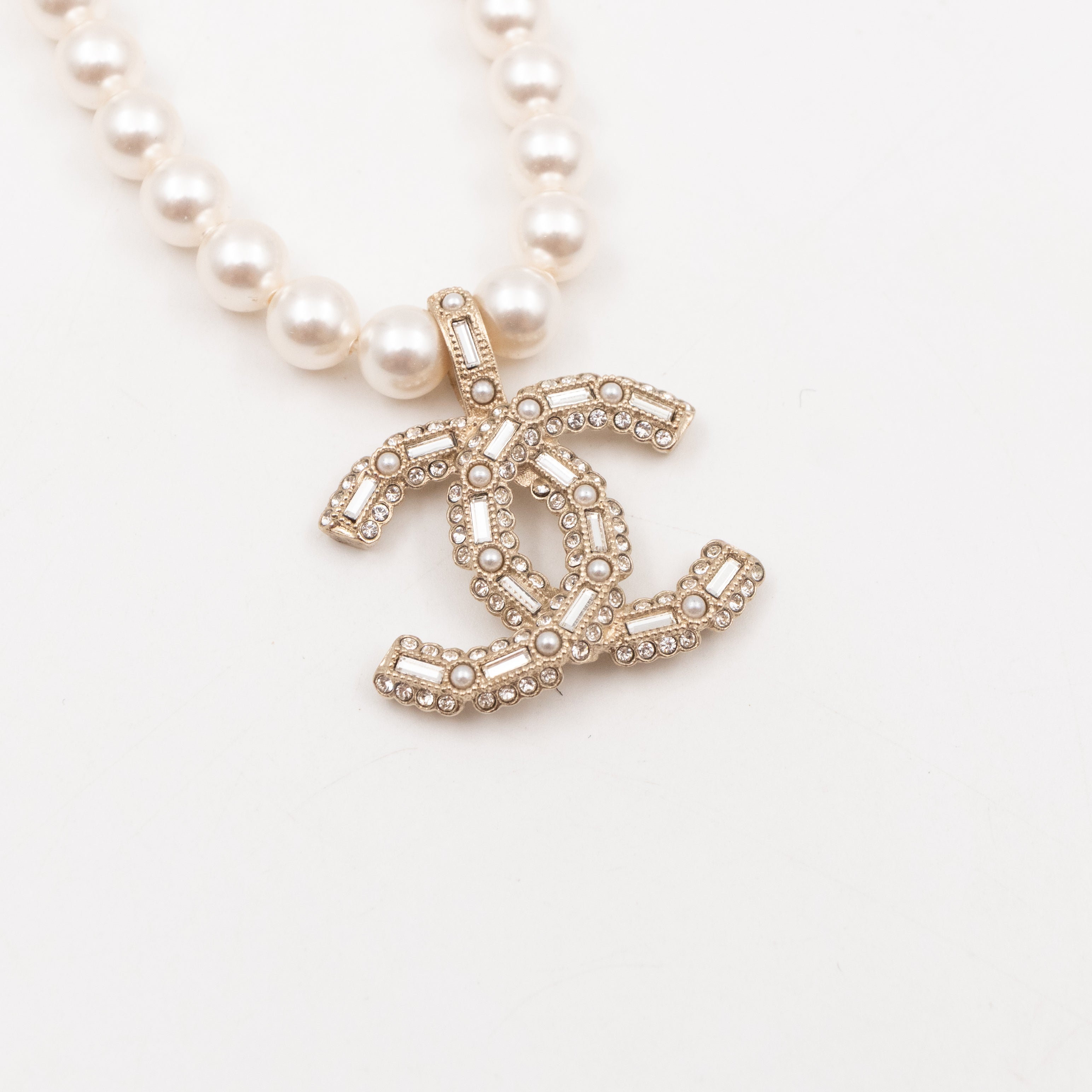 Crystal CC Pearl Necklace