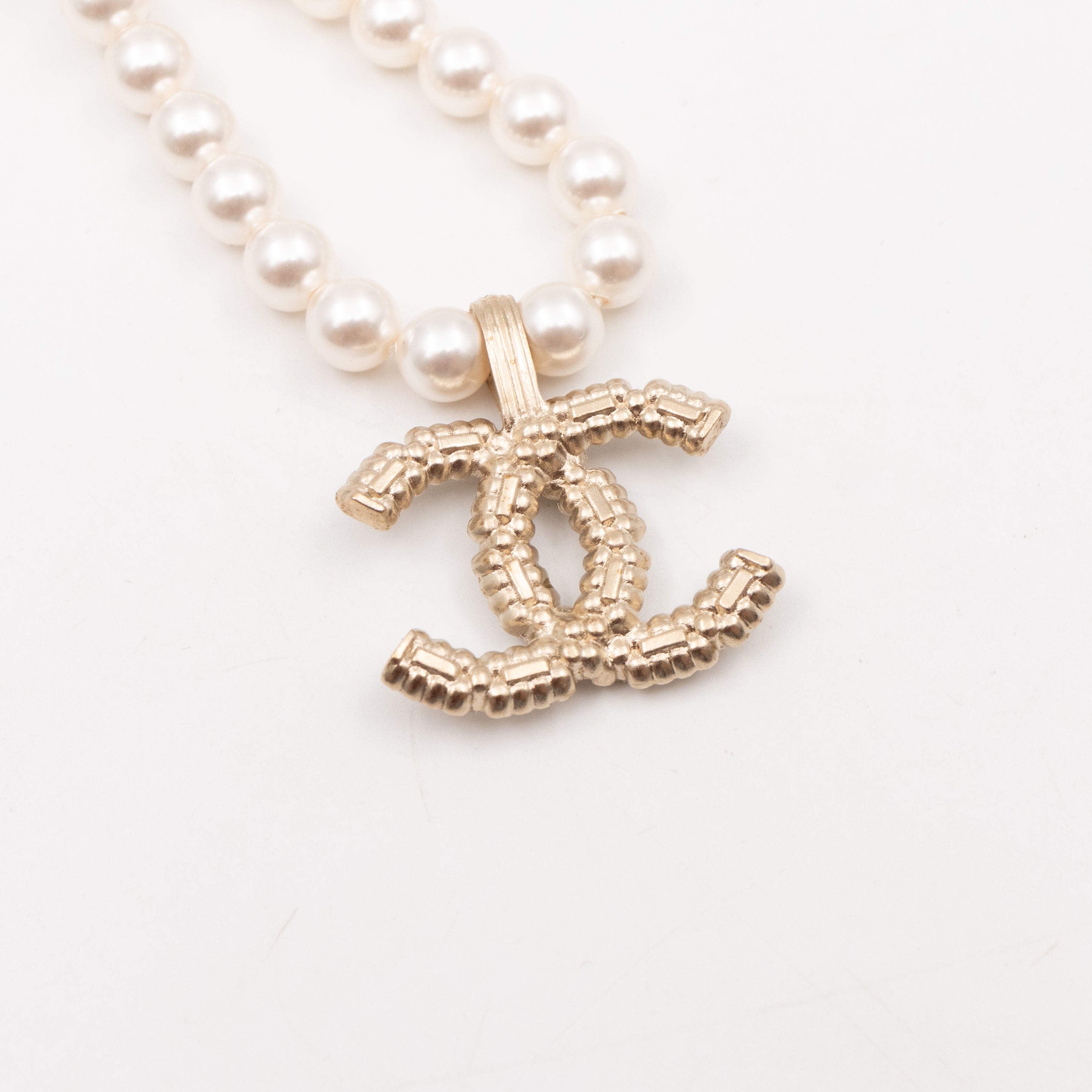 Crystal CC Pearl Necklace