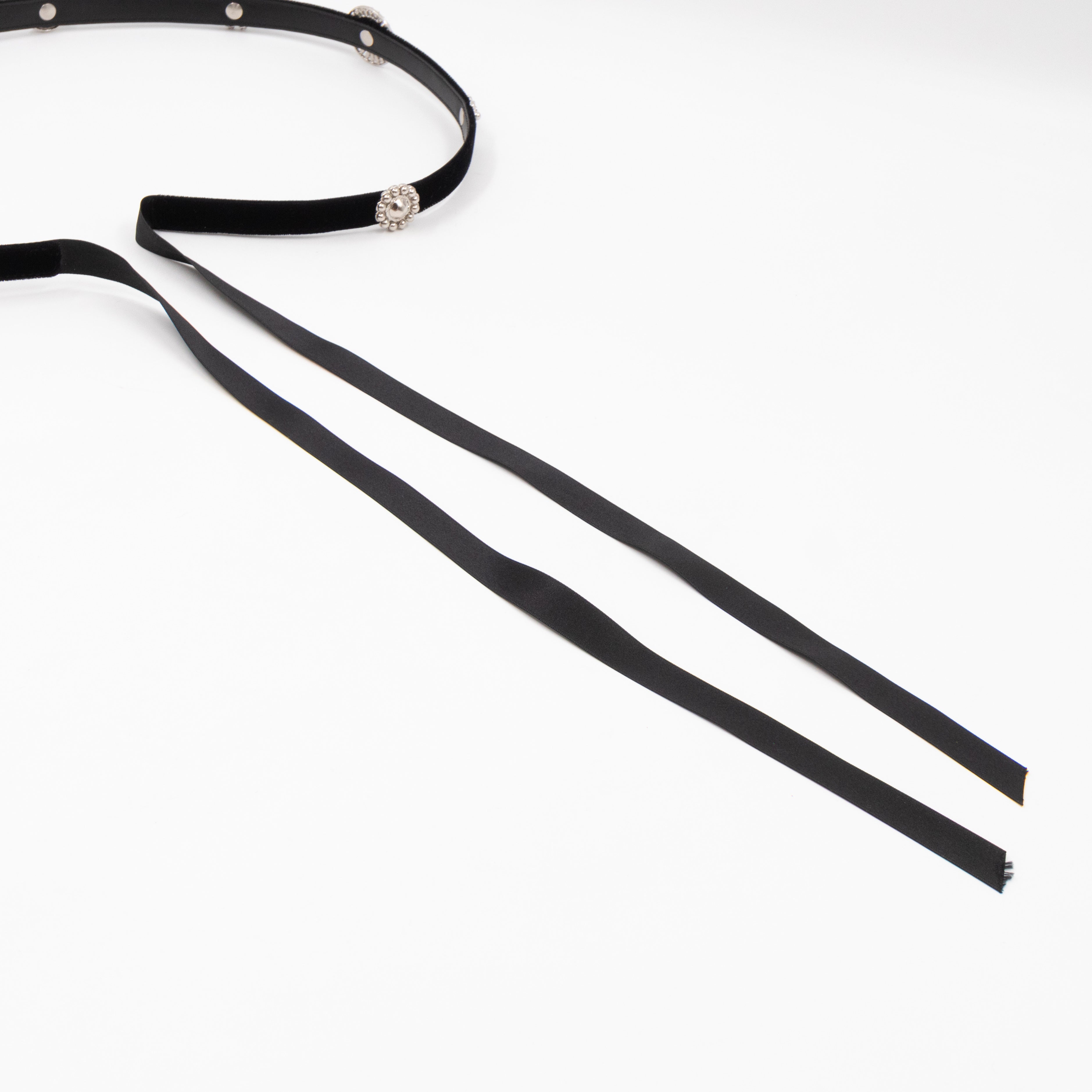 Lucky Charms Ribbon Belt Black Velvet