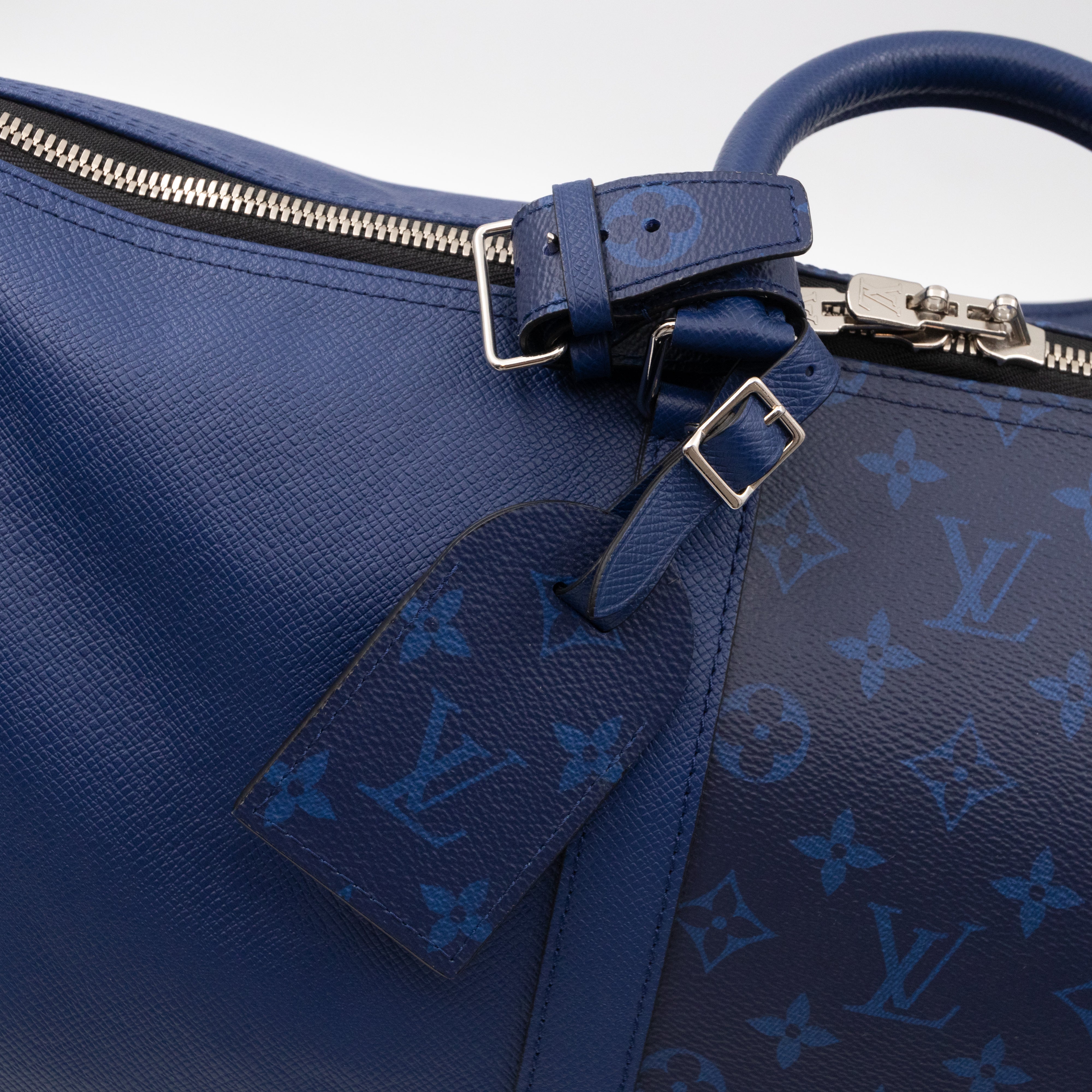 Keepall 50 Bandouliere Pacific Blue Taigarama Leather