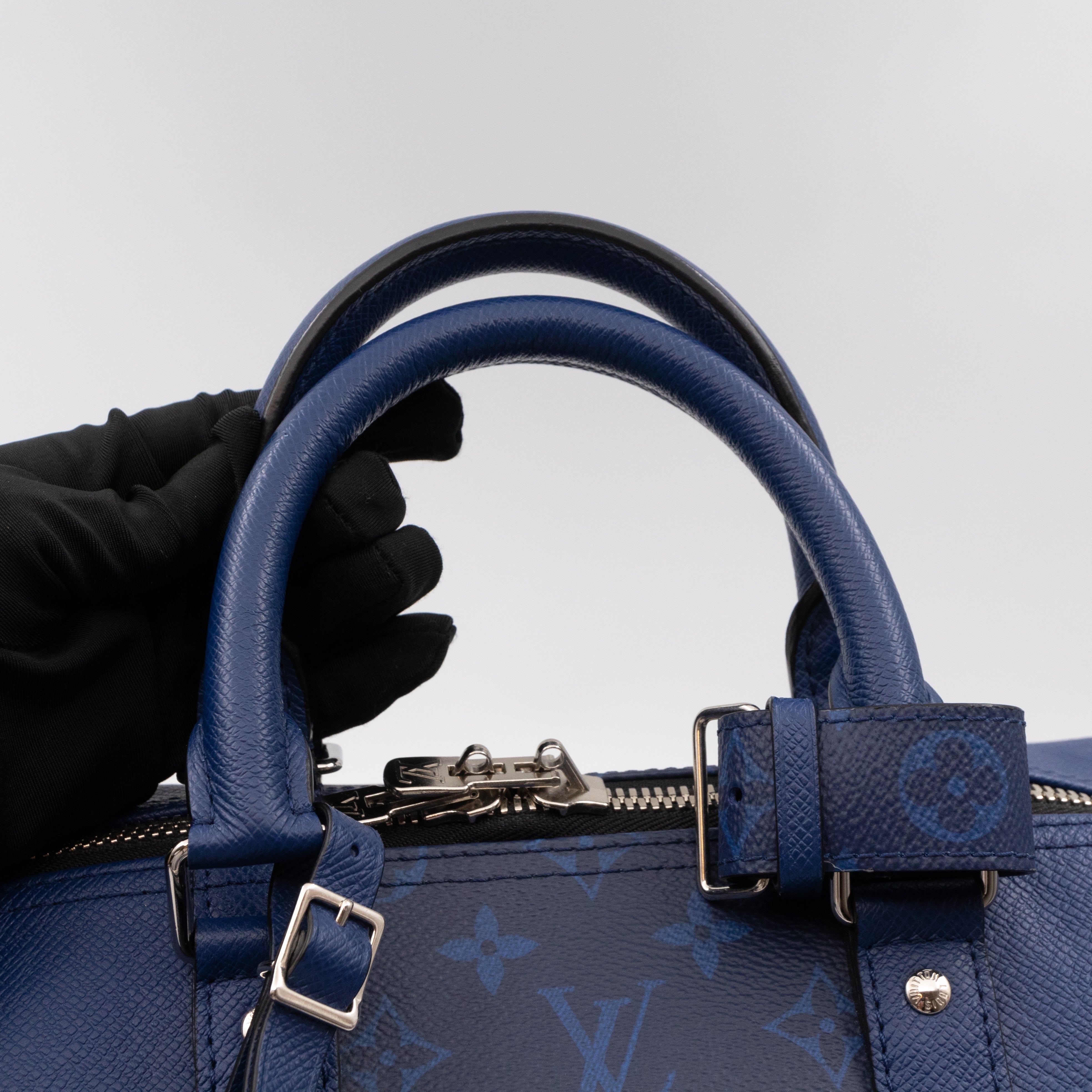 Keepall 50 Bandouliere Pacific Blue Taigarama Leather