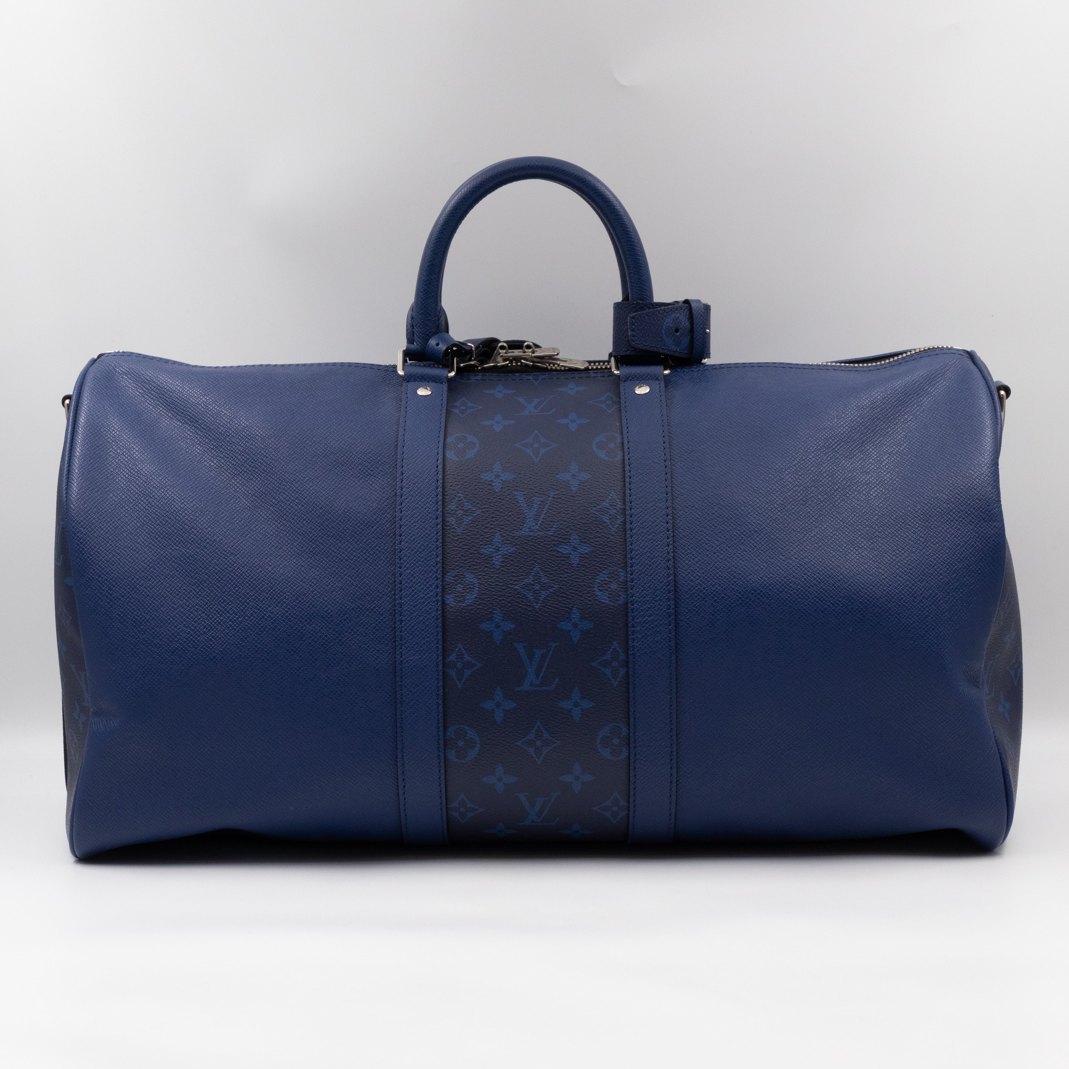 Keepall 50 Bandouliere Pacific Blue Taigarama Leather