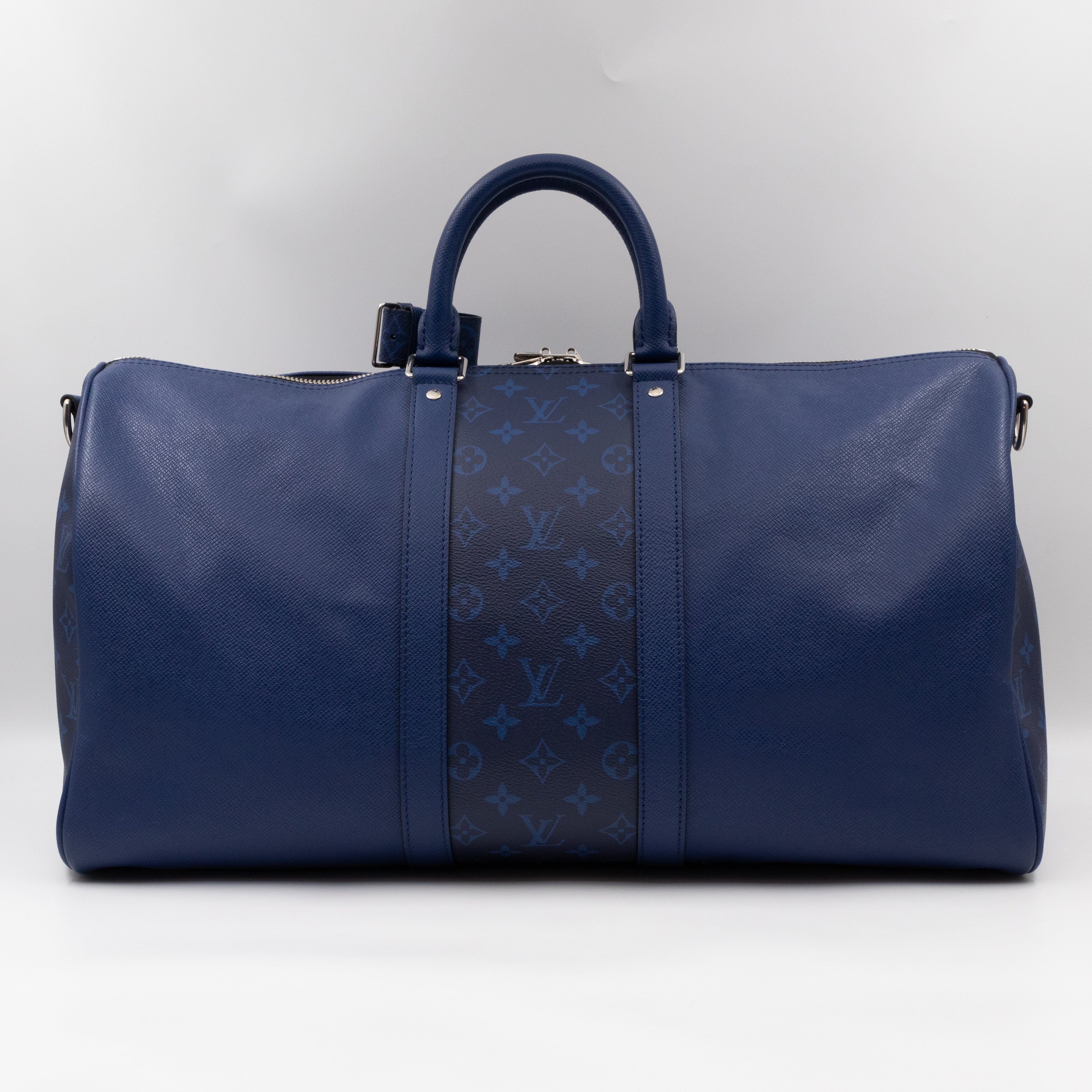 Keepall 50 Bandouliere Pacific Blue Taigarama Leather
