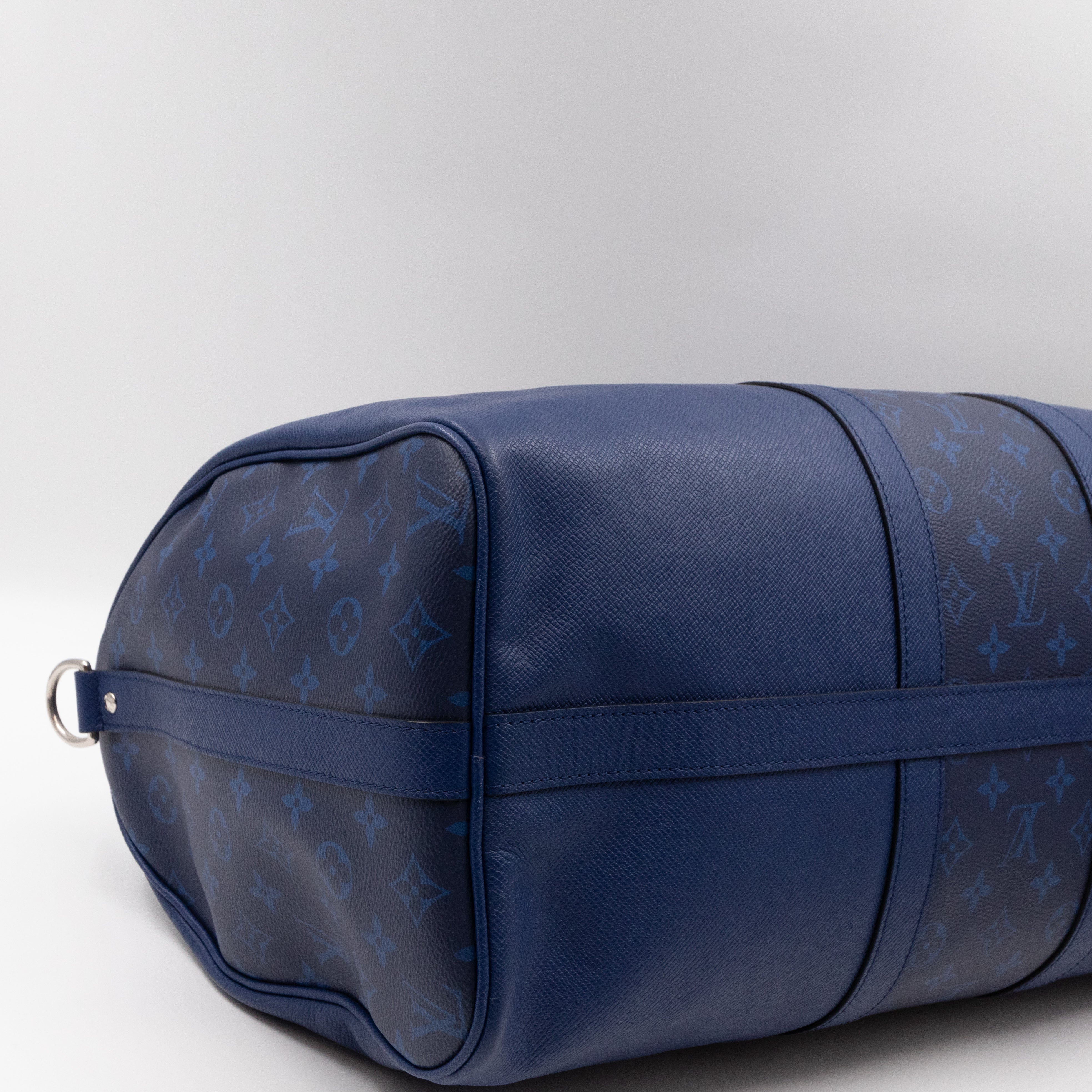 Keepall 50 Bandouliere Pacific Blue Taigarama Leather