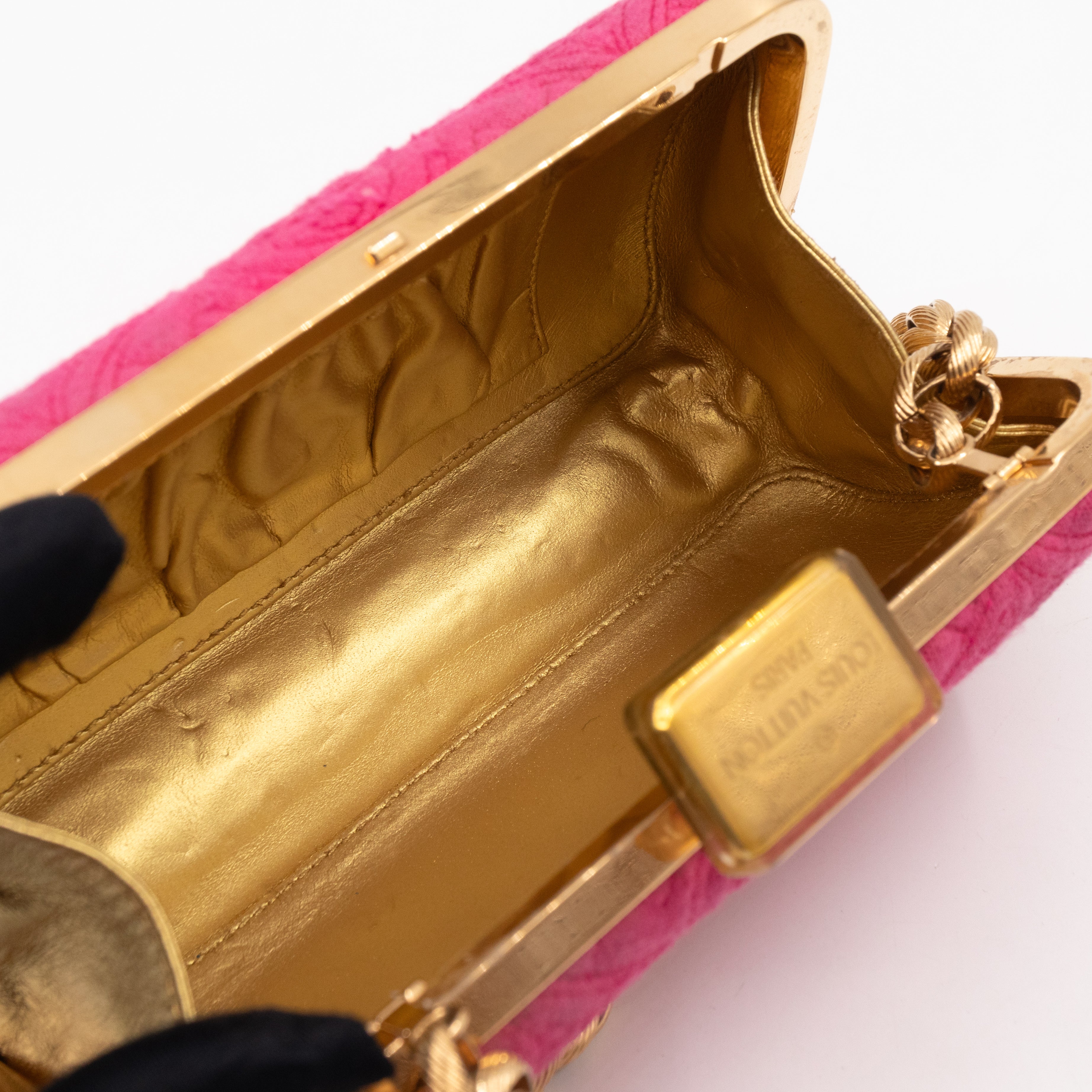 Bleecker Chain Clutch Pink Canvas