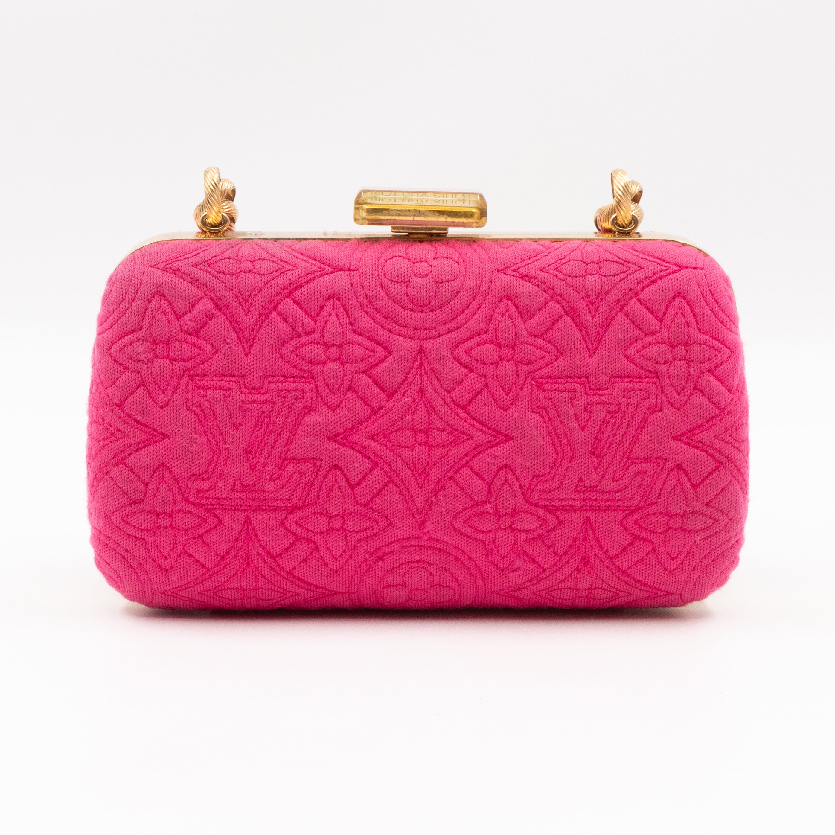Bleecker Chain Clutch Pink Canvas