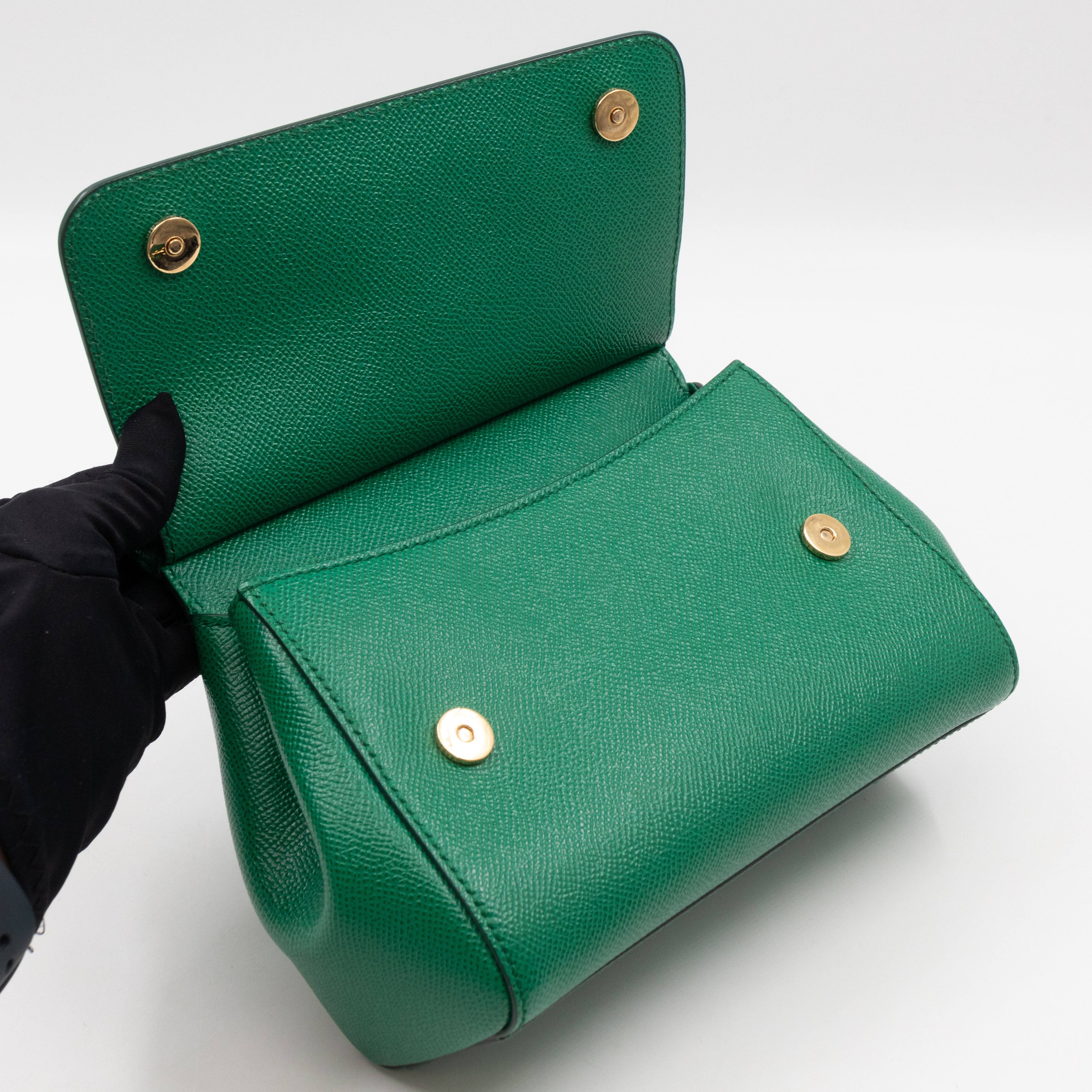 Sicily Mini Green Dauphine Leather