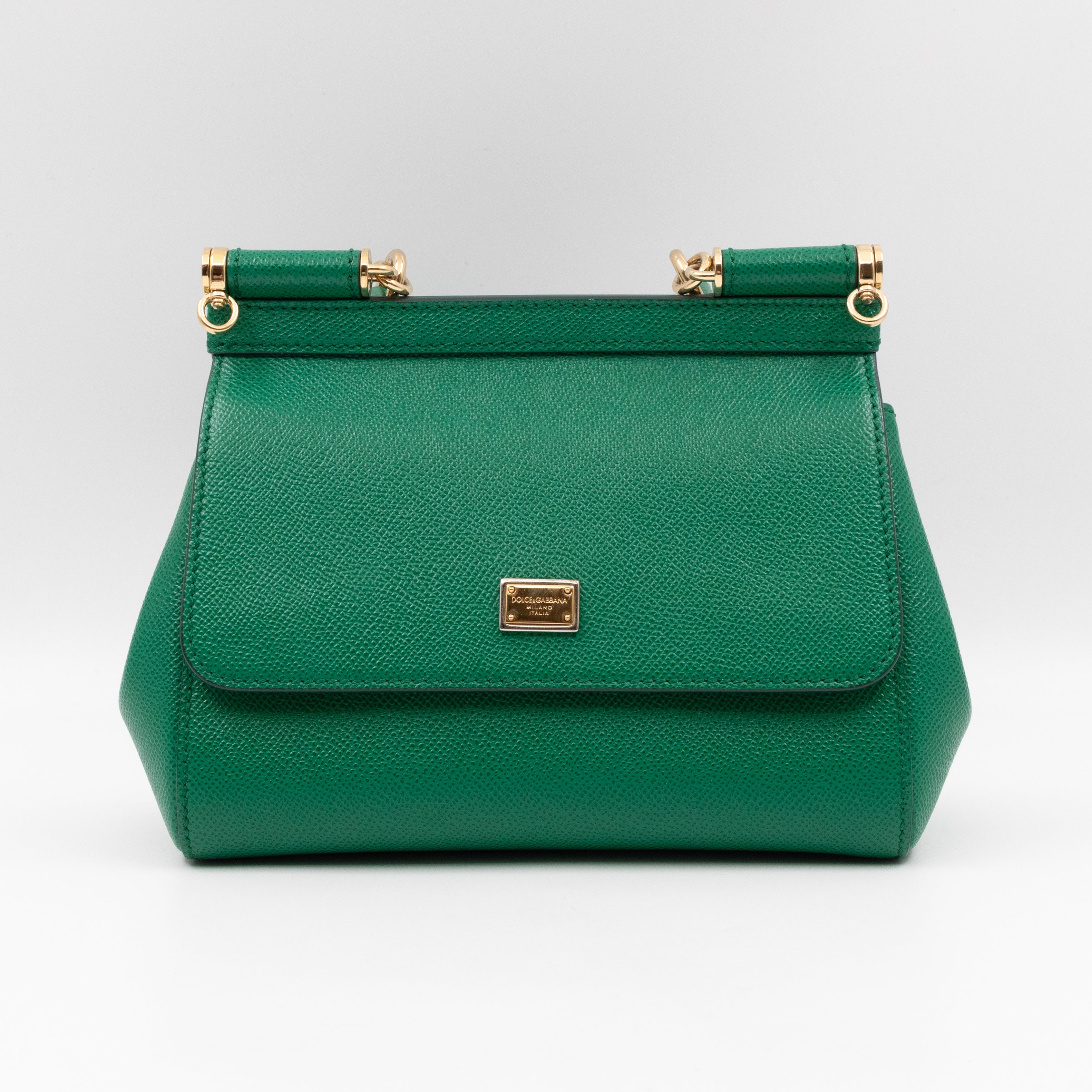 Sicily Mini Green Dauphine Leather