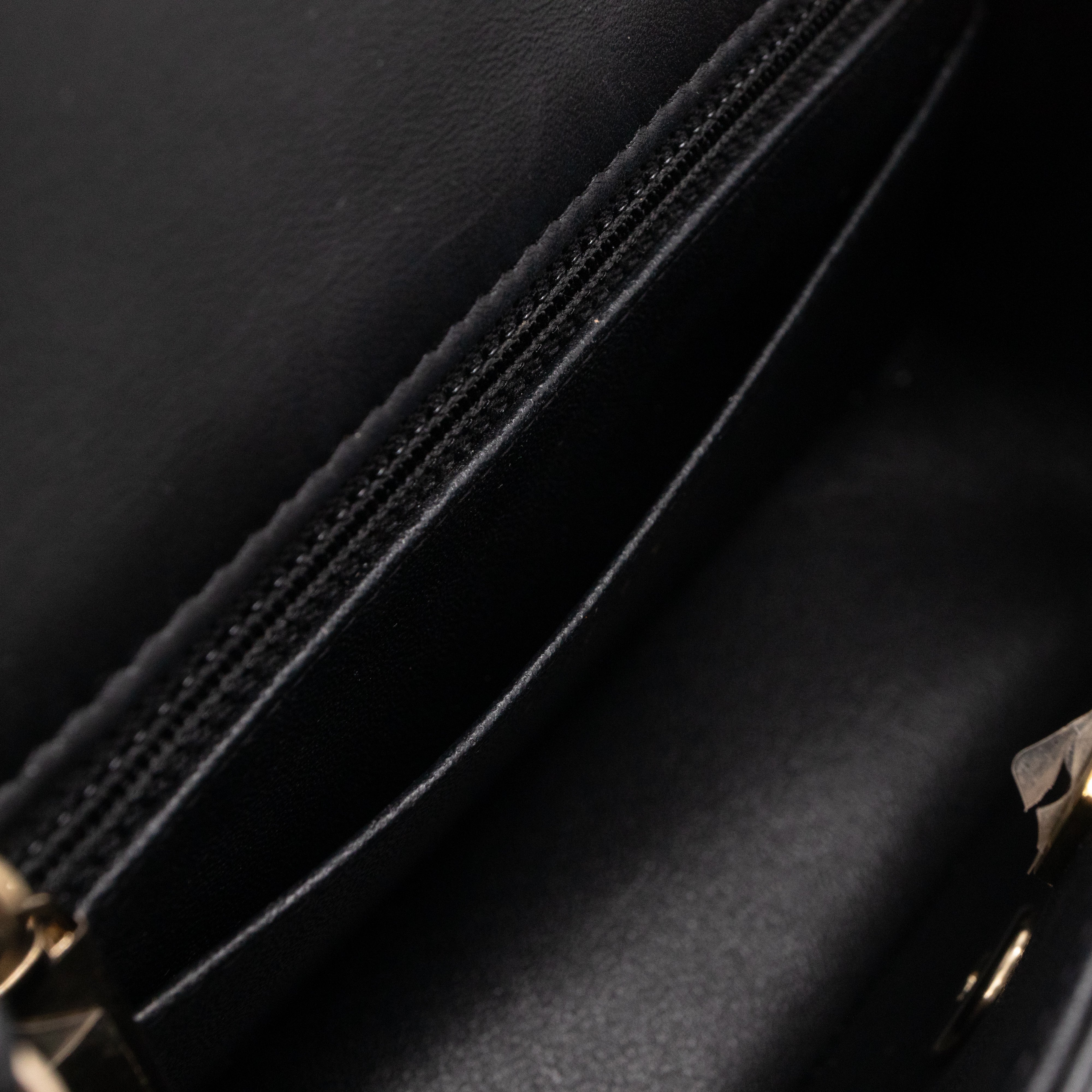 Classic Flap Mini Rectangular Black Lambskin Leather