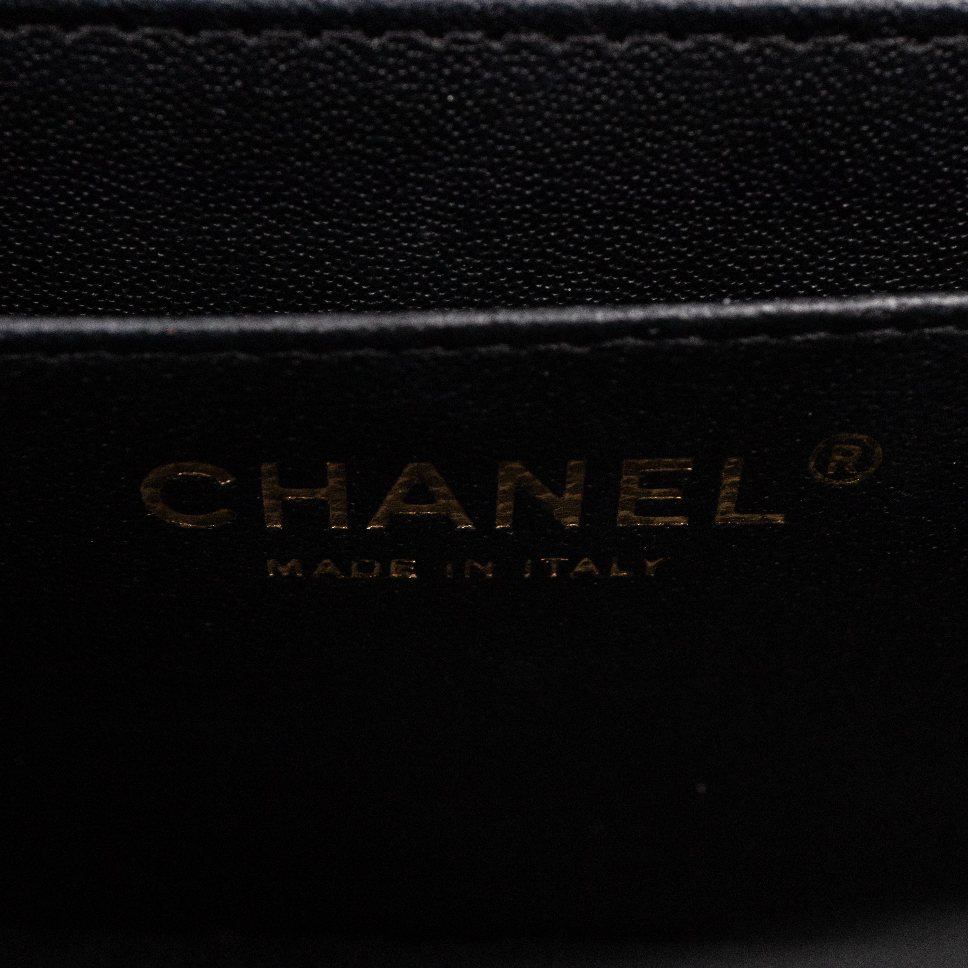 Classic Flap Mini Rectangular Black Lambskin Leather