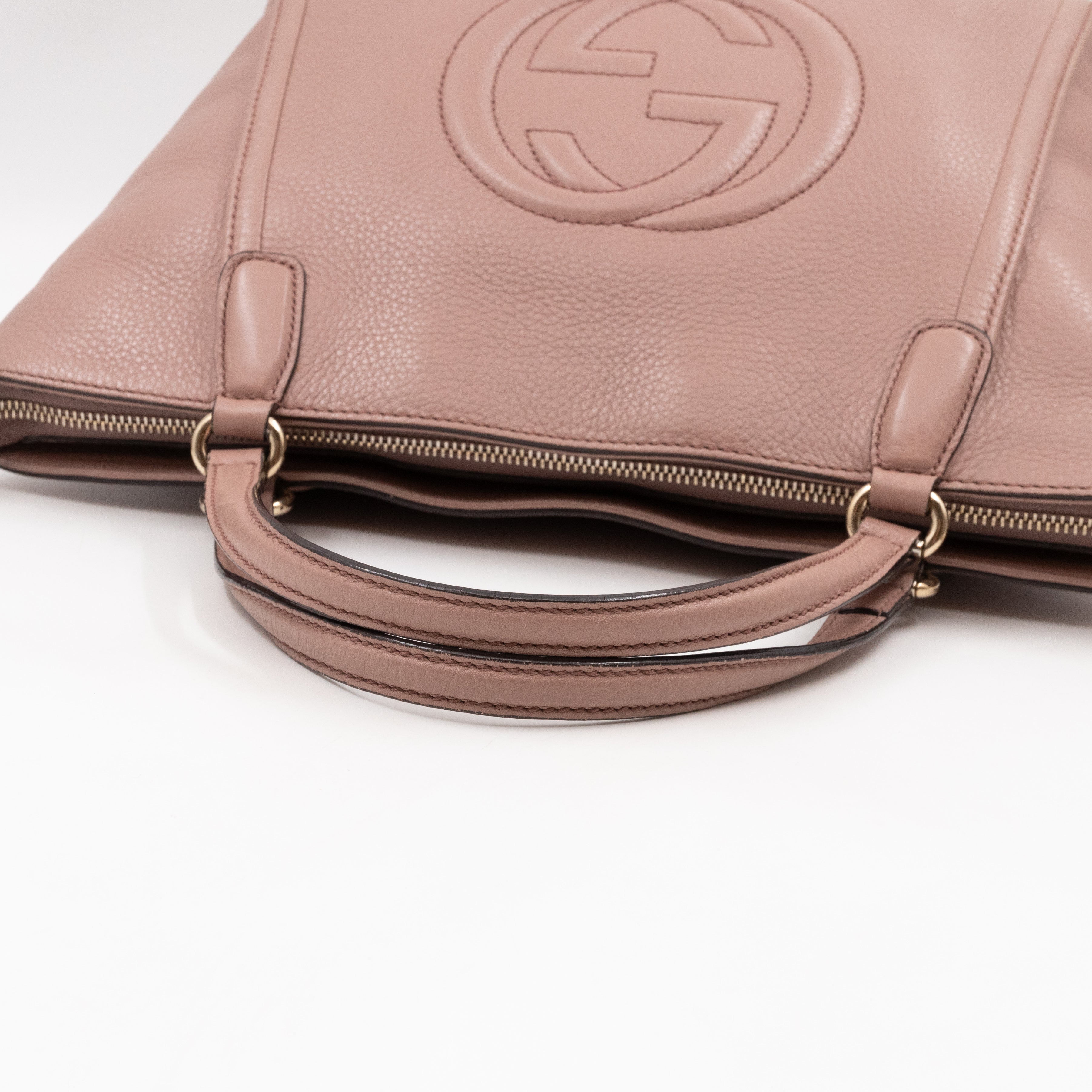 Soho Two Way Shoulder Bag Rose Beige Leather
