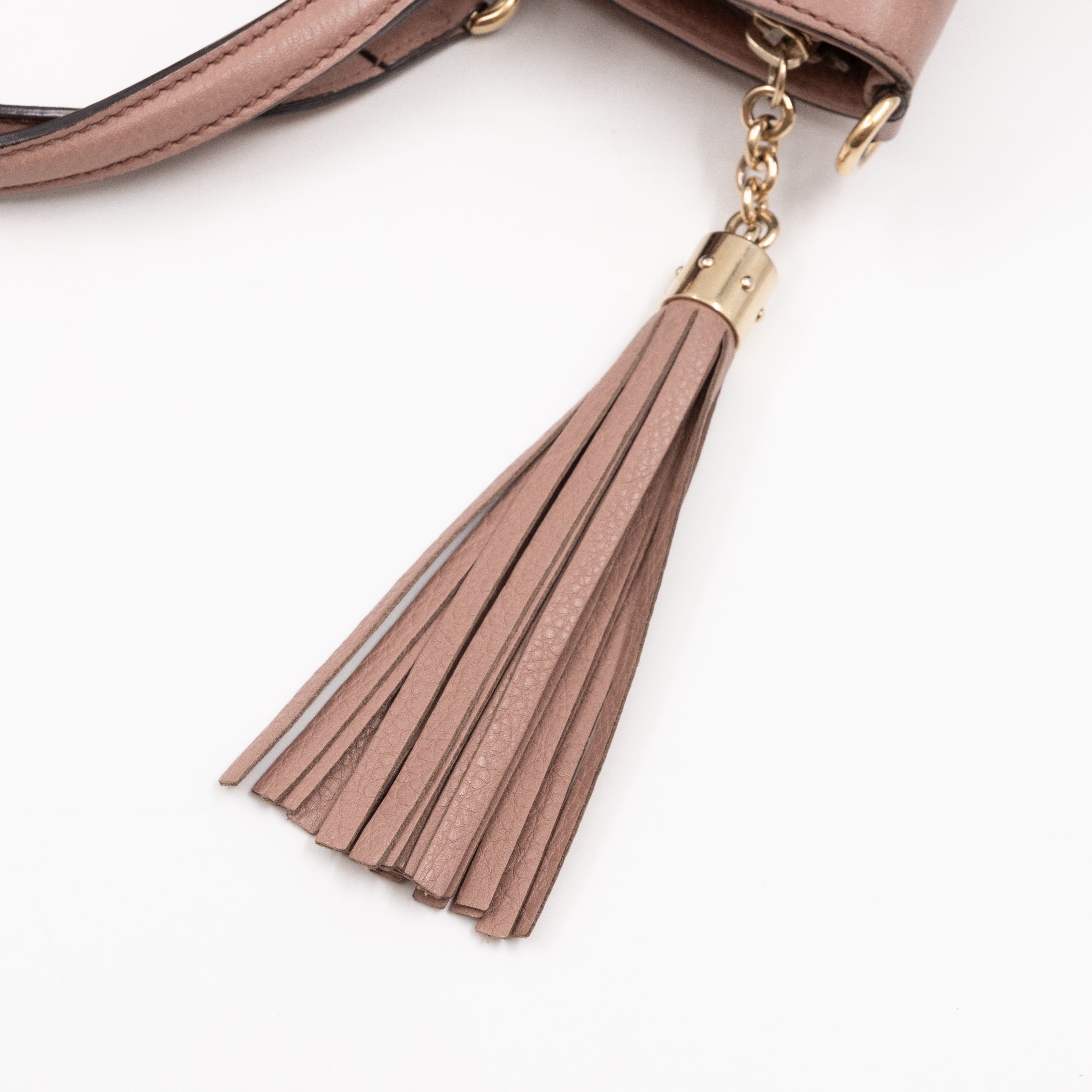 Soho Two Way Shoulder Bag Rose Beige Leather