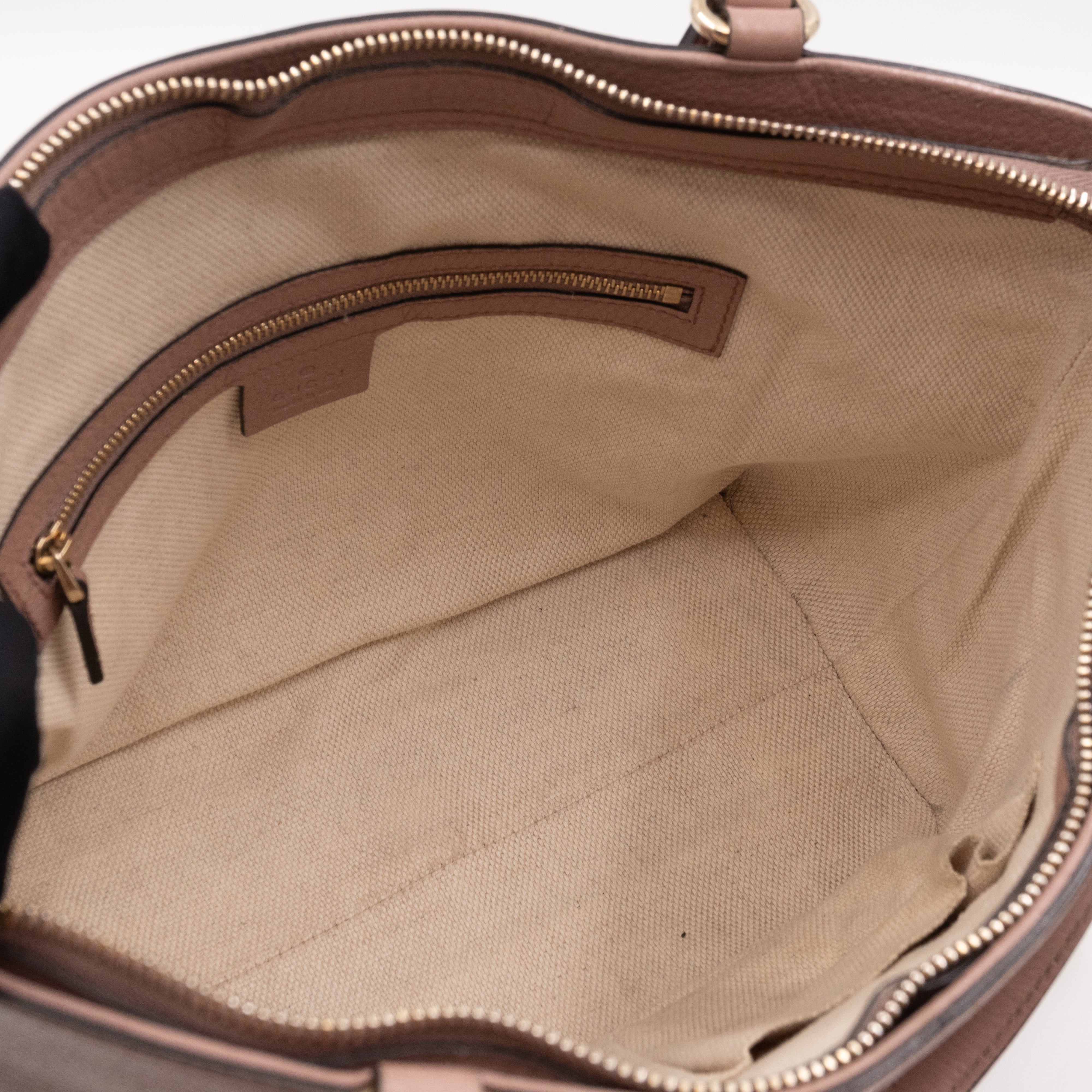 Soho Two Way Shoulder Bag Rose Beige Leather