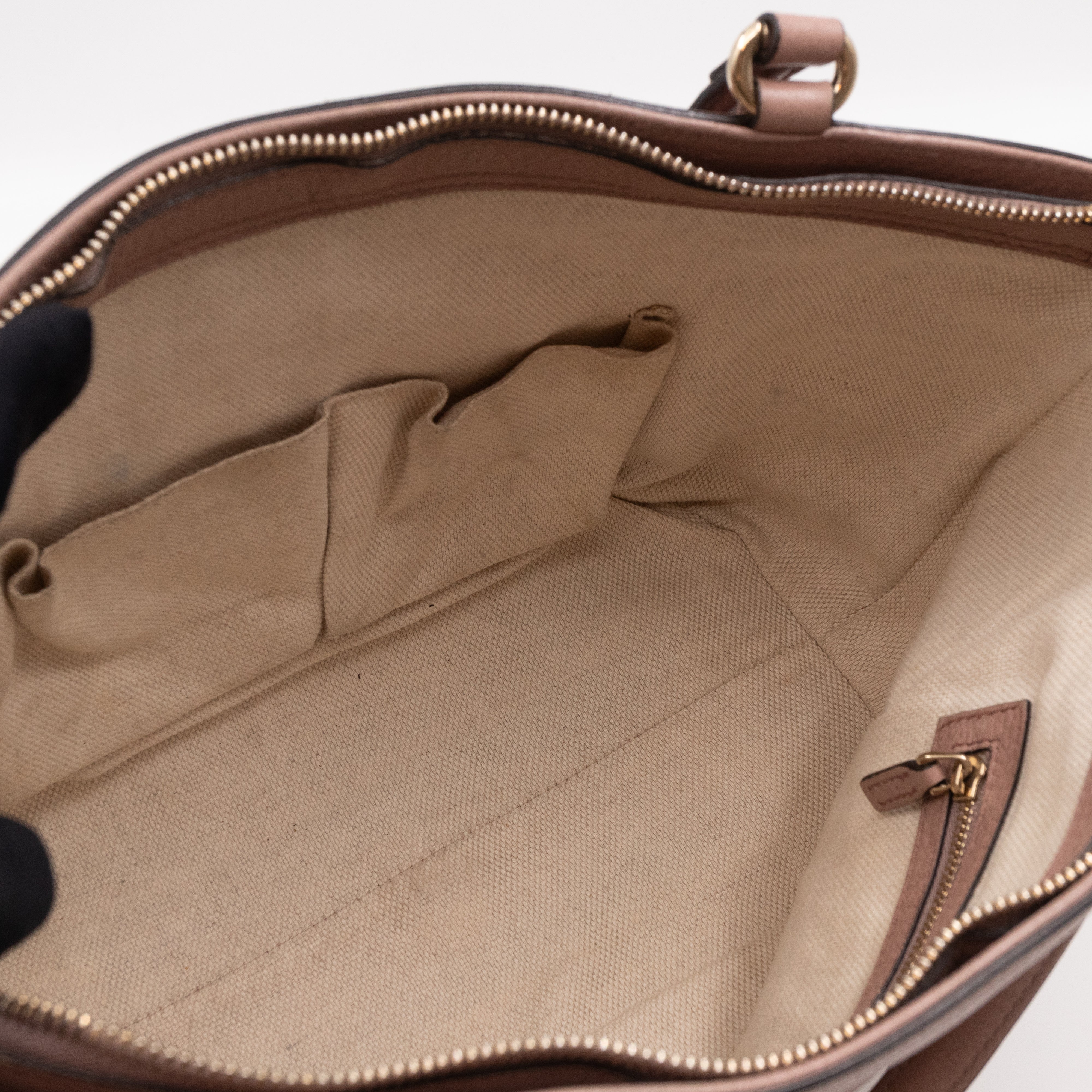 Soho Two Way Shoulder Bag Rose Beige Leather