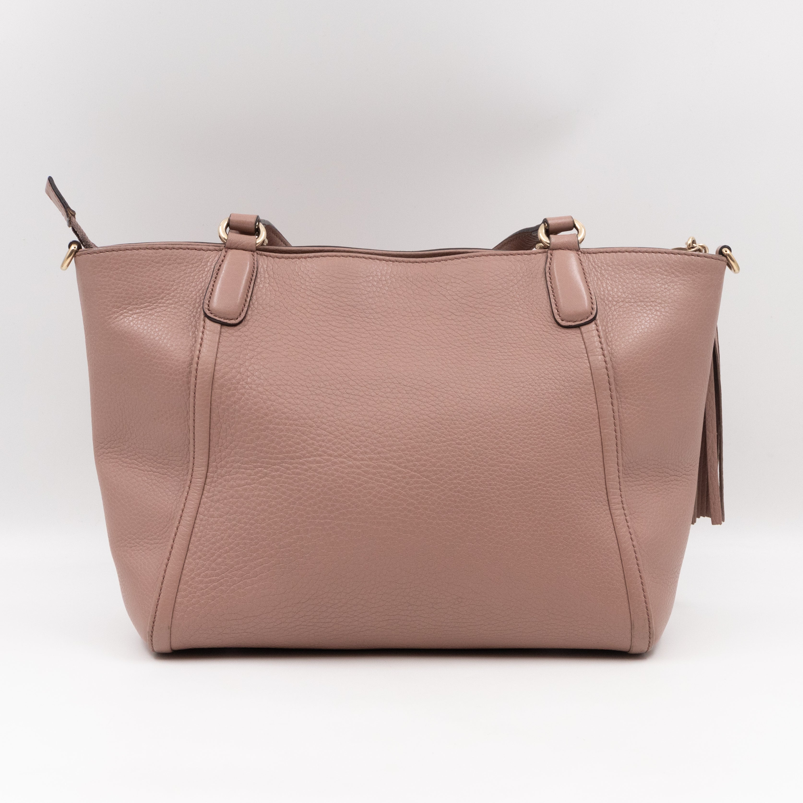 Soho Two Way Shoulder Bag Rose Beige Leather