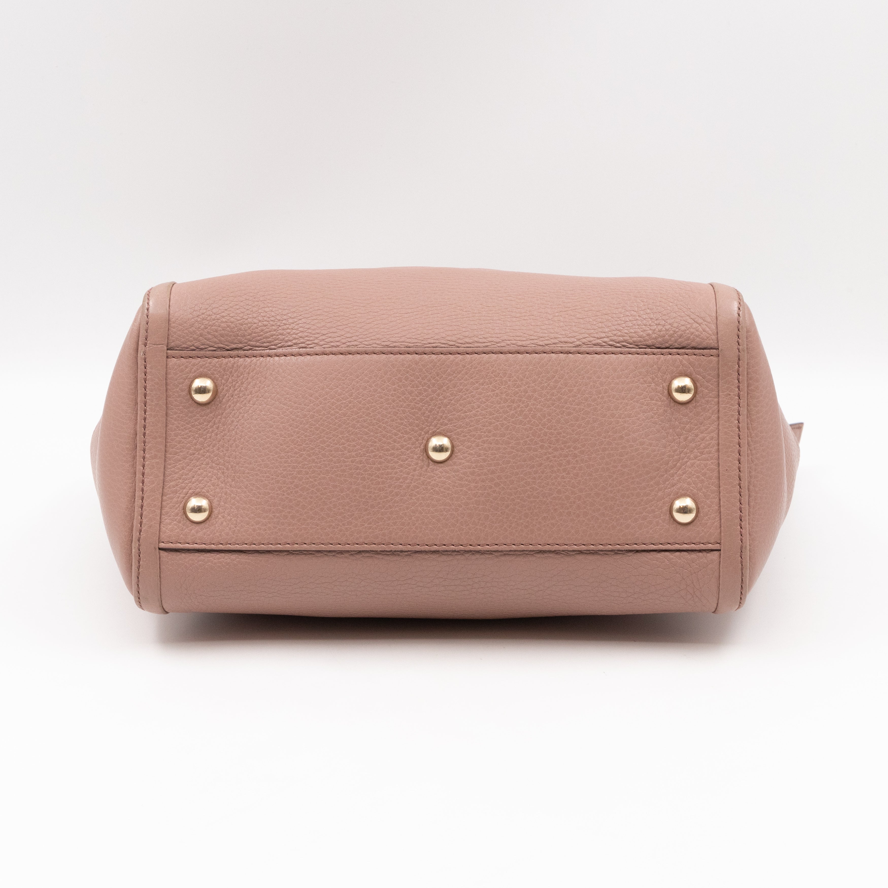 Soho Two Way Shoulder Bag Rose Beige Leather