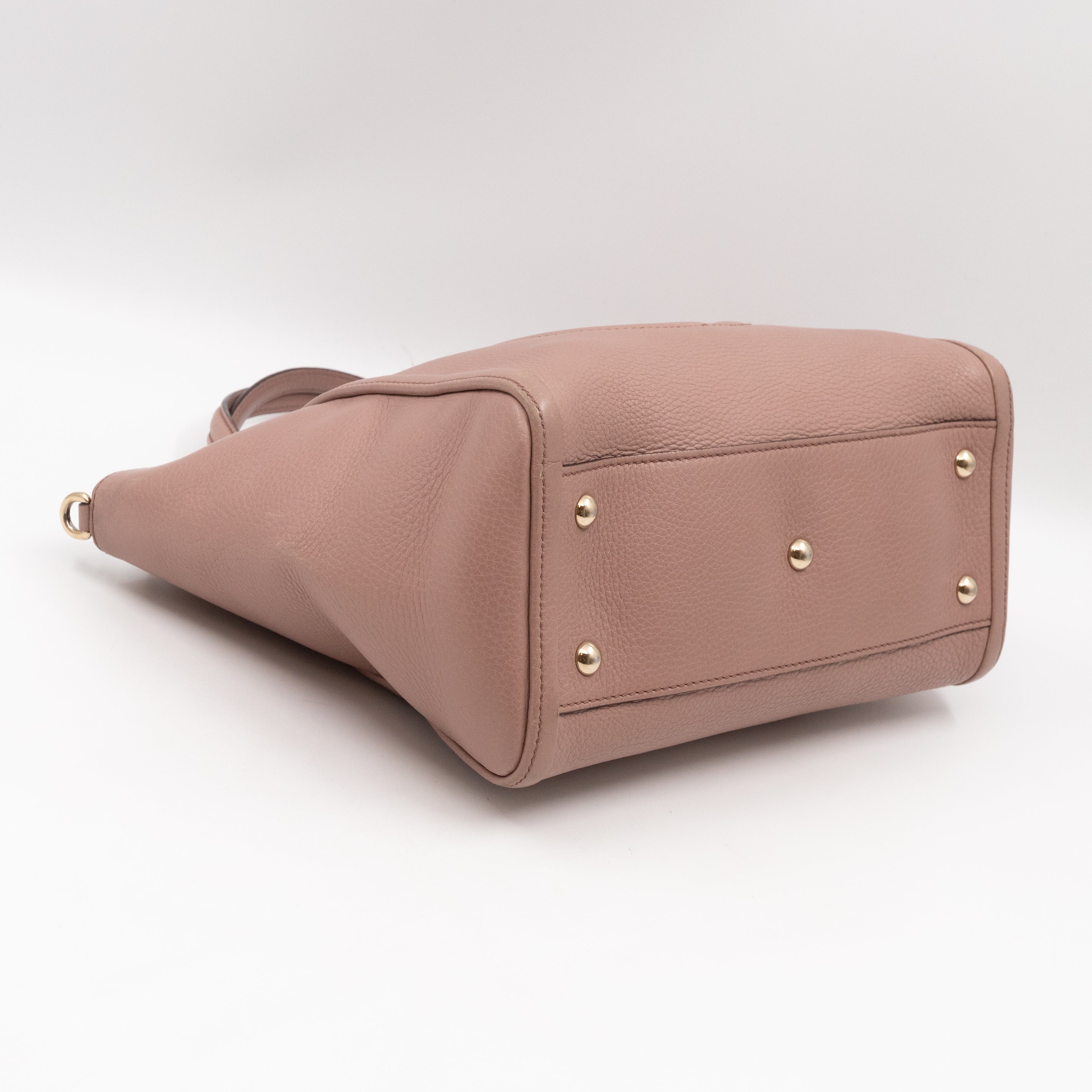 Soho Two Way Shoulder Bag Rose Beige Leather