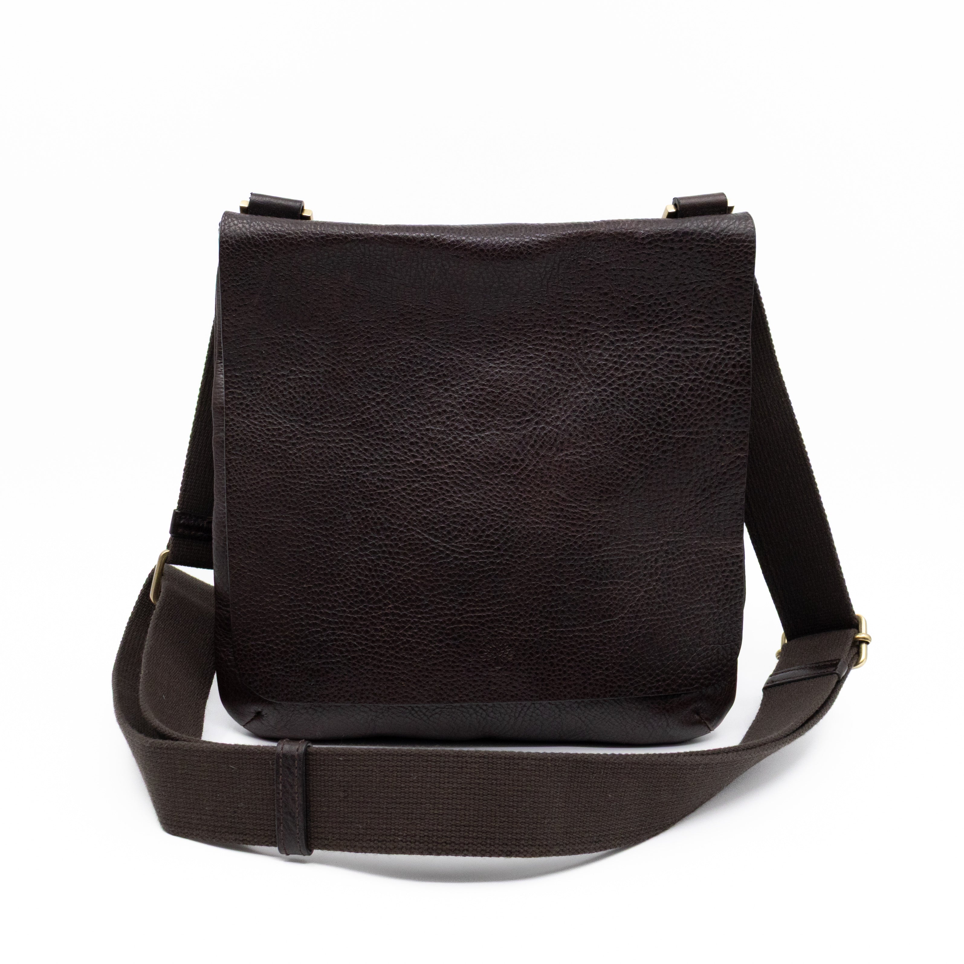 Vintage Crossbody Flap Bag Brown Leather