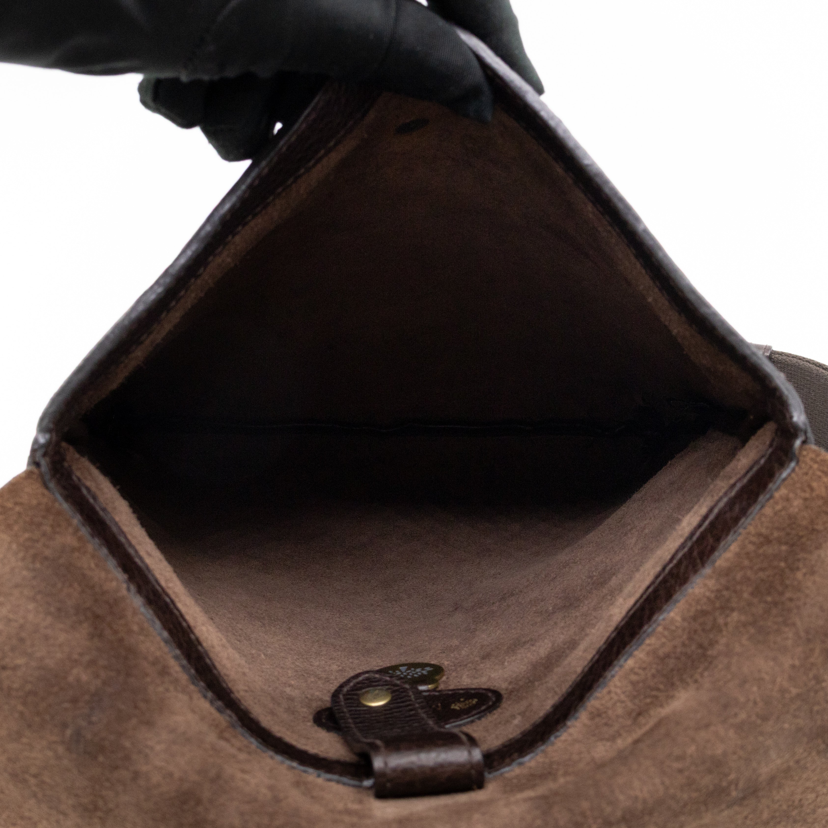 Vintage Crossbody Flap Bag Brown Leather