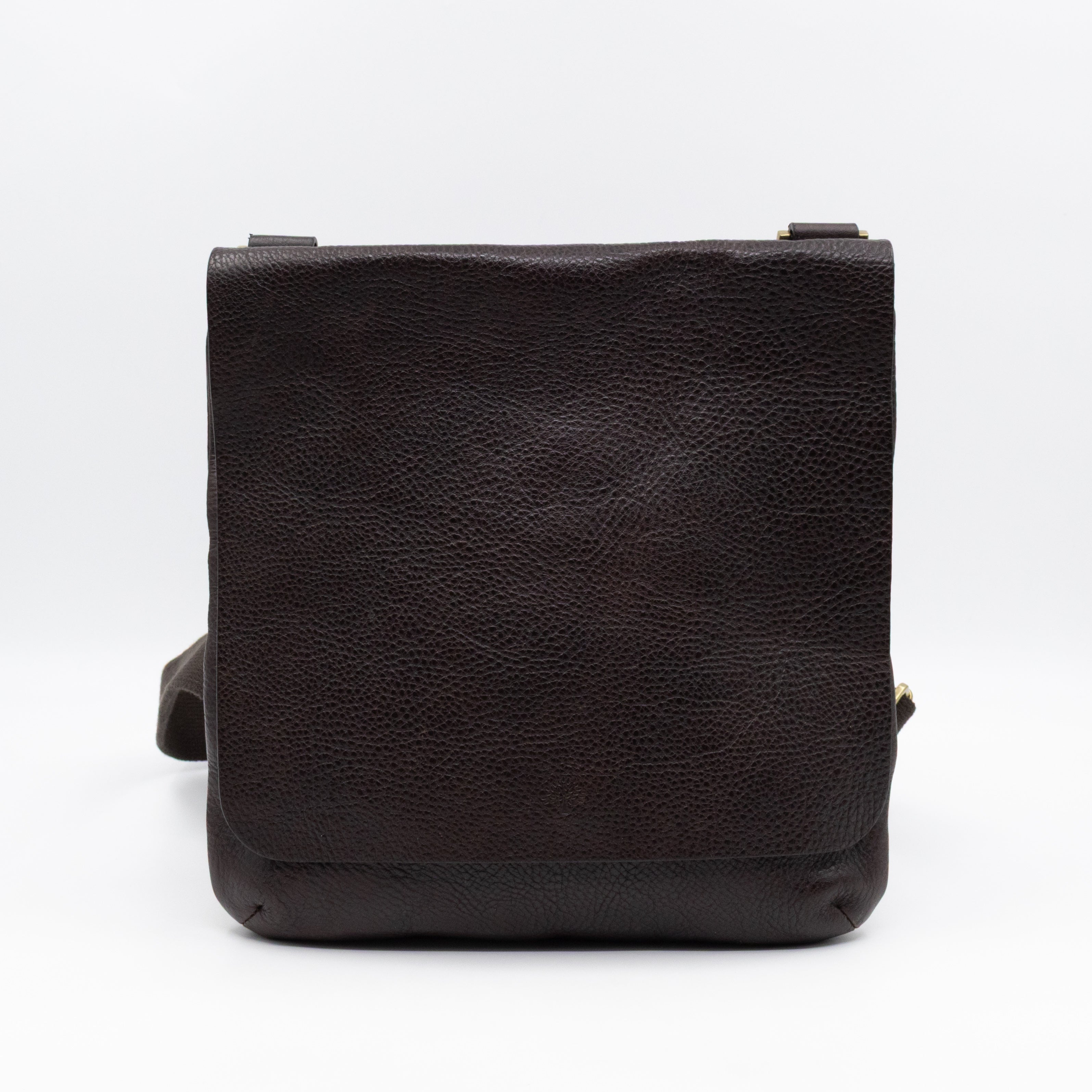 Vintage Crossbody Flap Bag Brown Leather