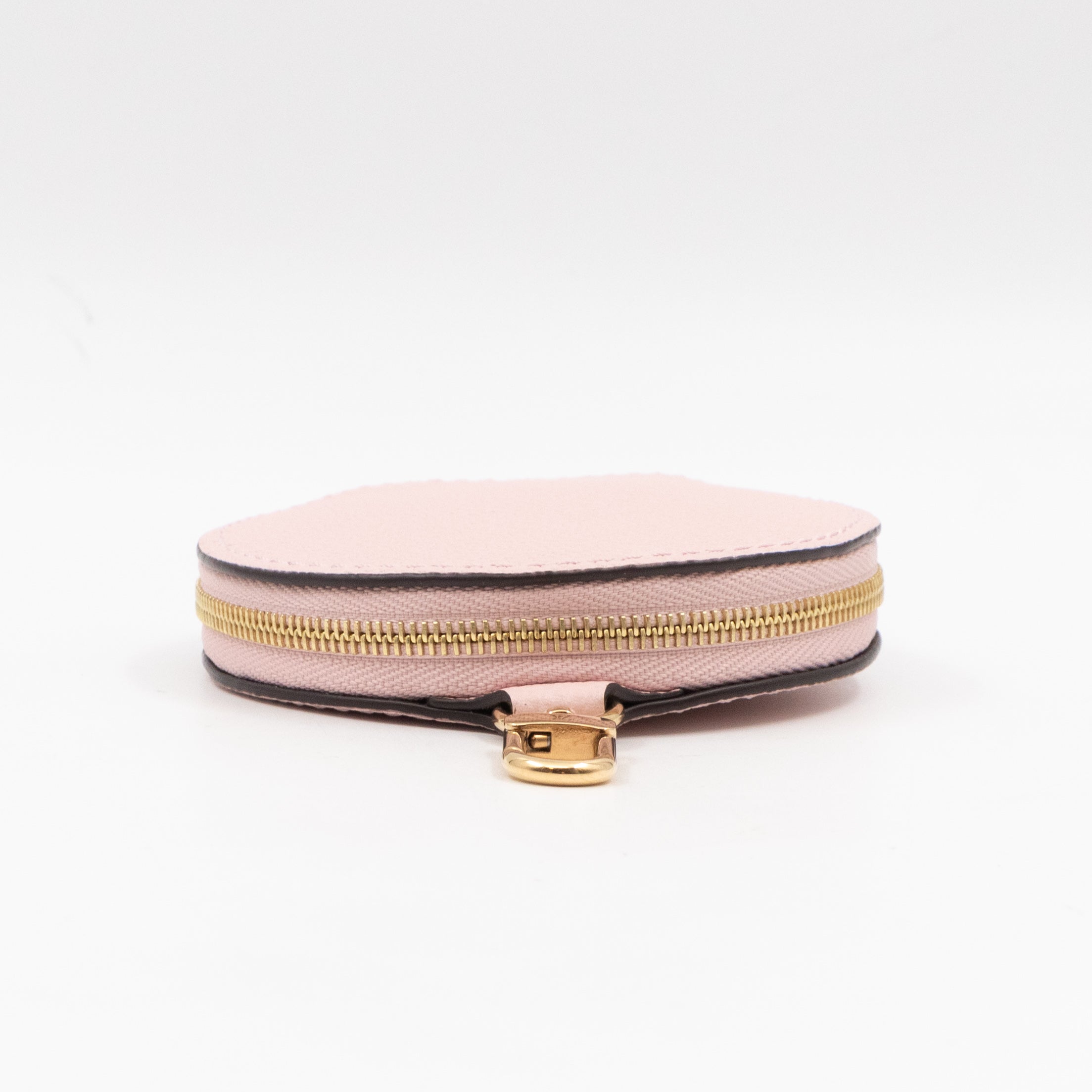 Round Coin Purse Light Pink Leather