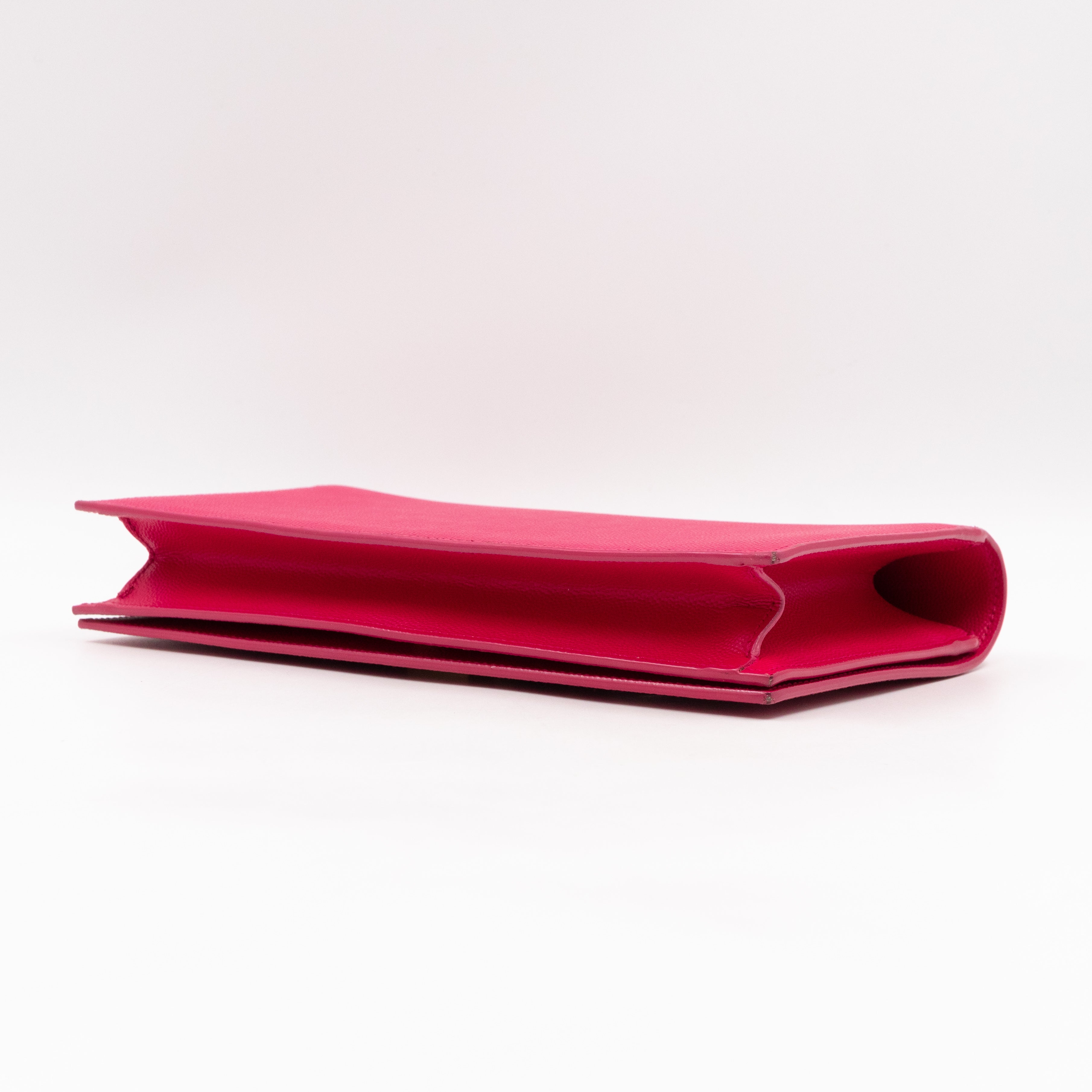Classic Kate Clutch Pink Grained Leather