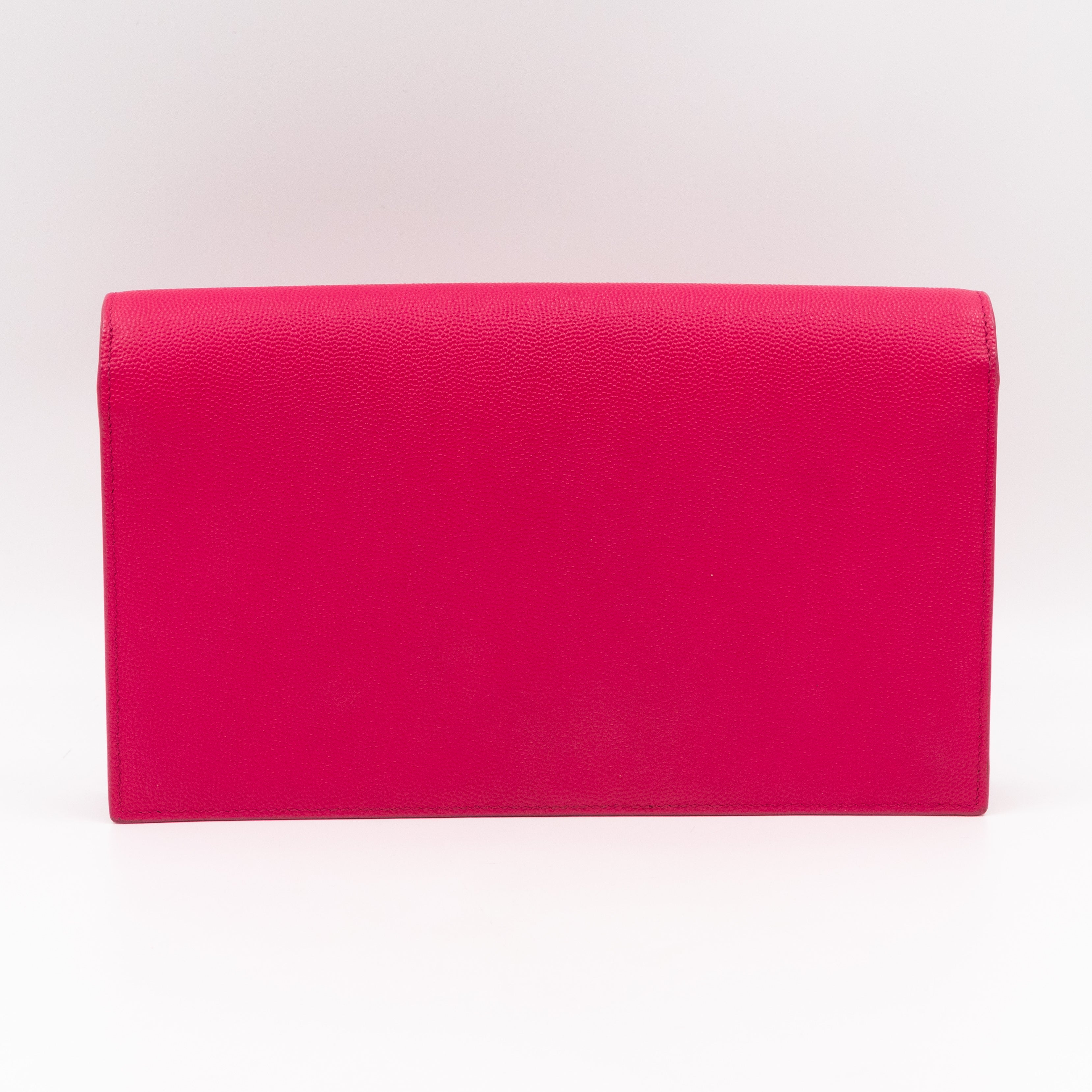 Classic Kate Clutch Pink Grained Leather