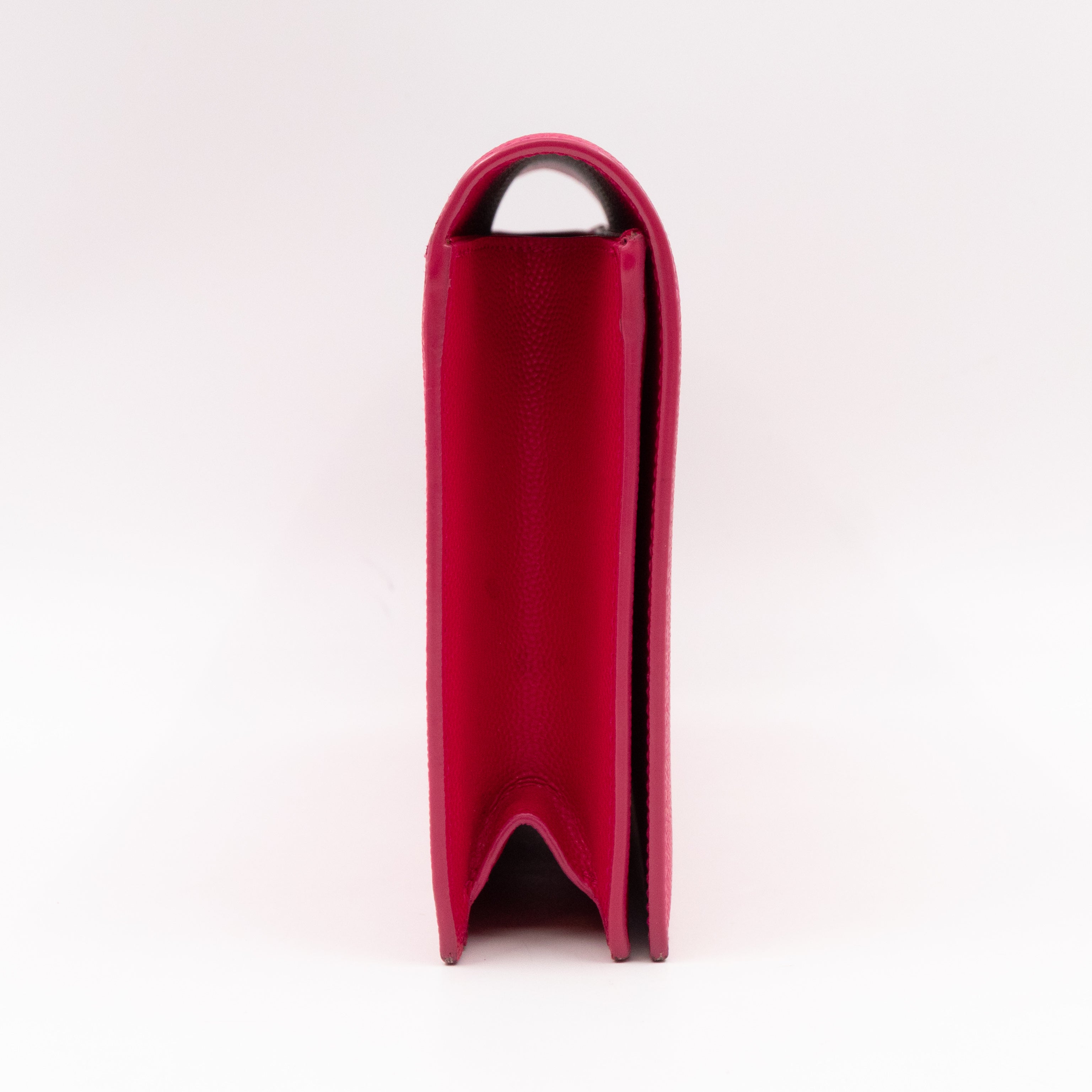 Classic Kate Clutch Pink Grained Leather