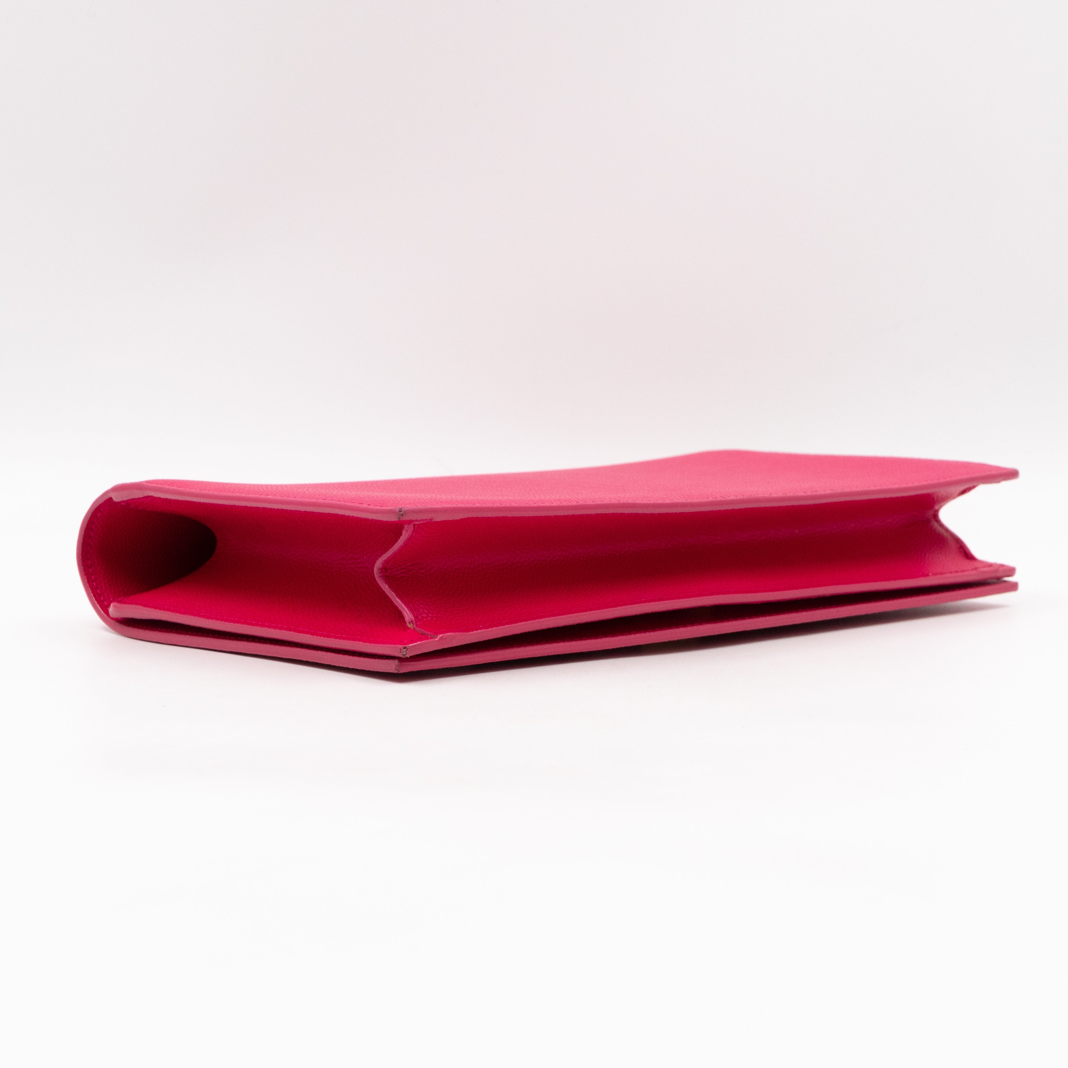 Classic Kate Clutch Pink Grained Leather