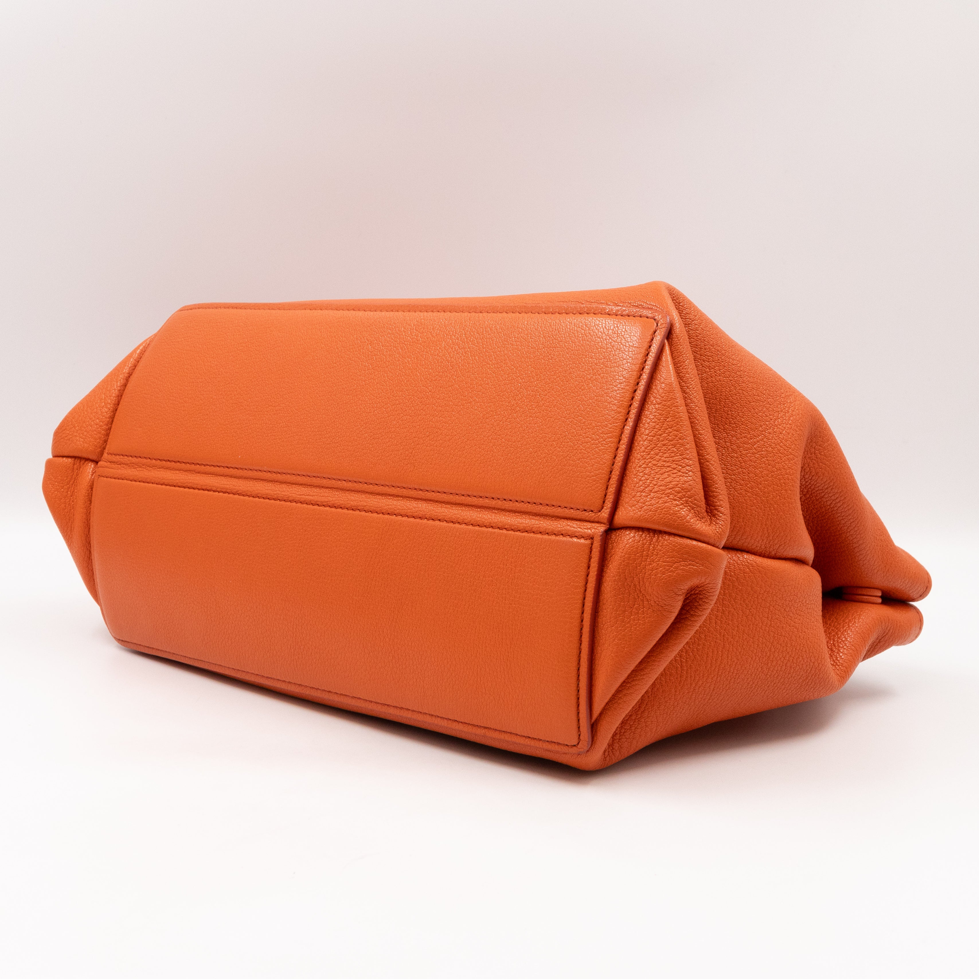 Tote Bag Orange Leather with Pouch