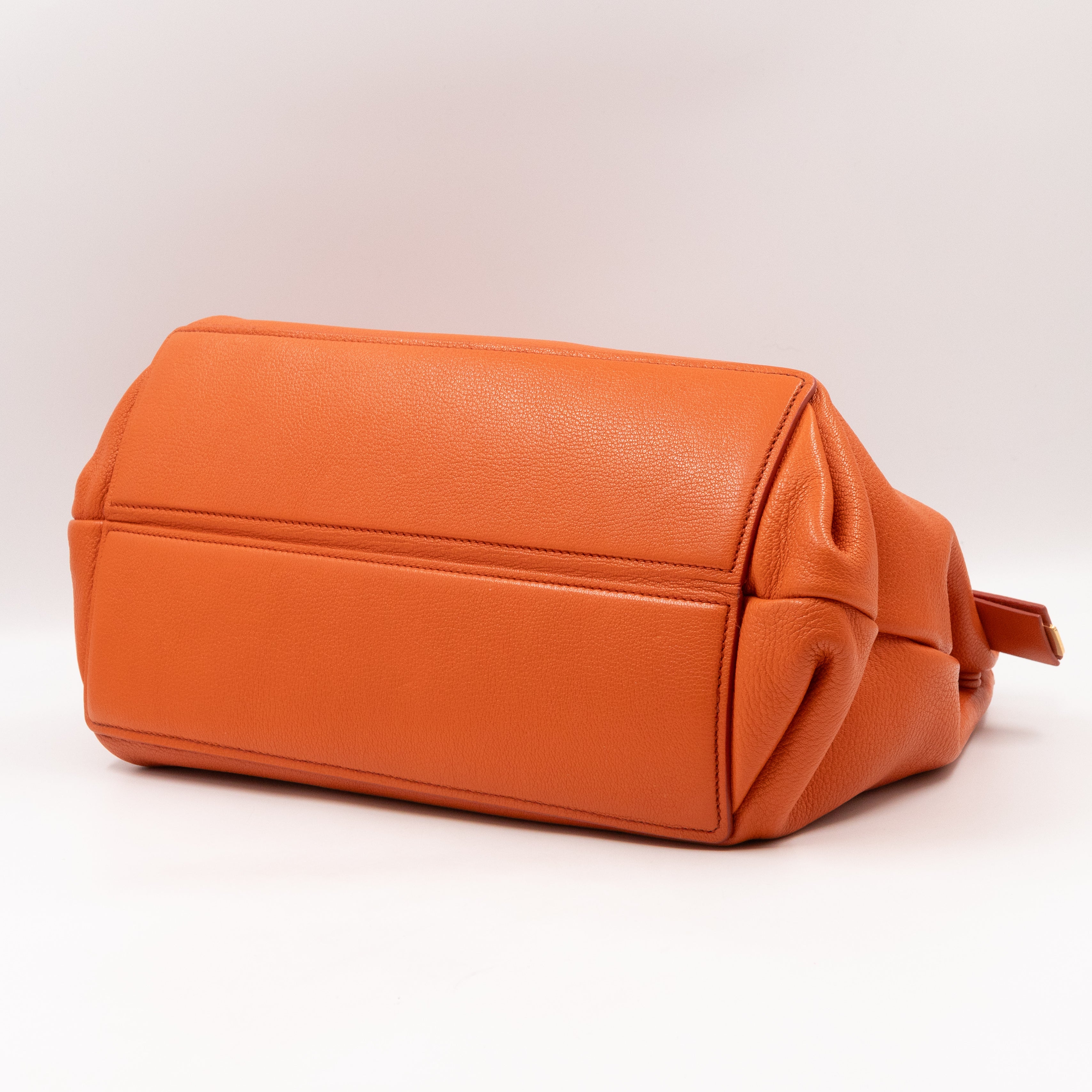 Tote Bag Orange Leather with Pouch