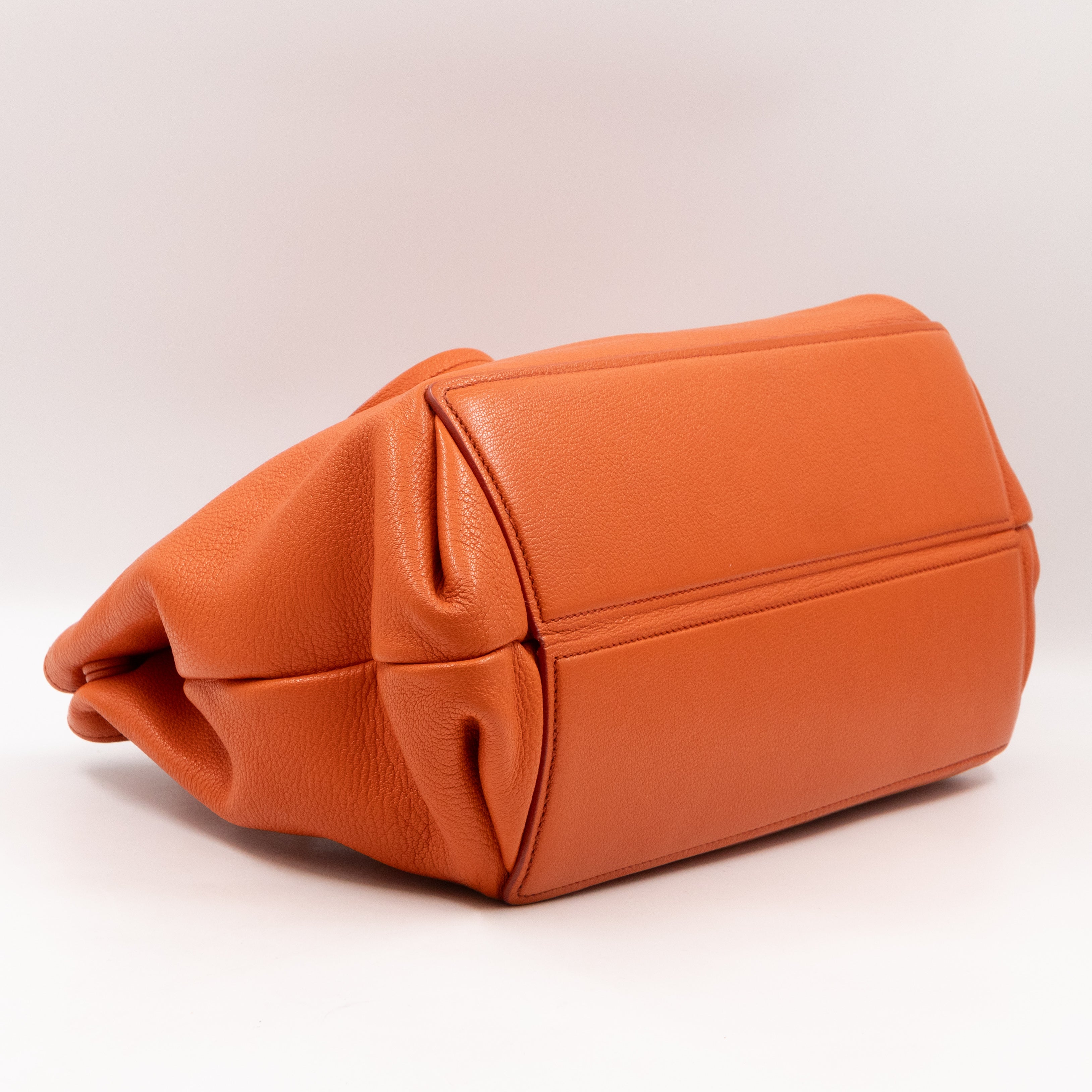 Tote Bag Orange Leather with Pouch