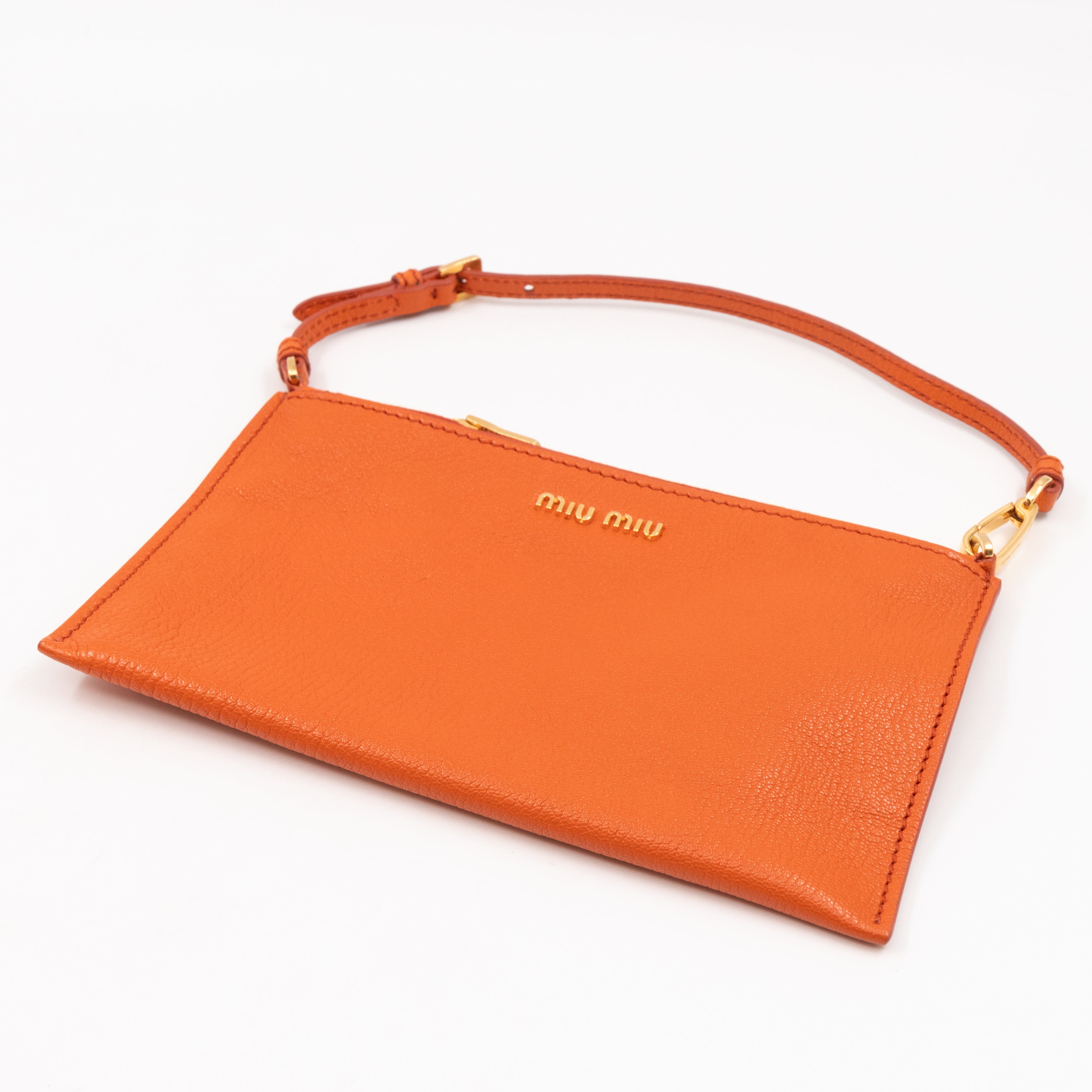Tote Bag Orange Leather with Pouch
