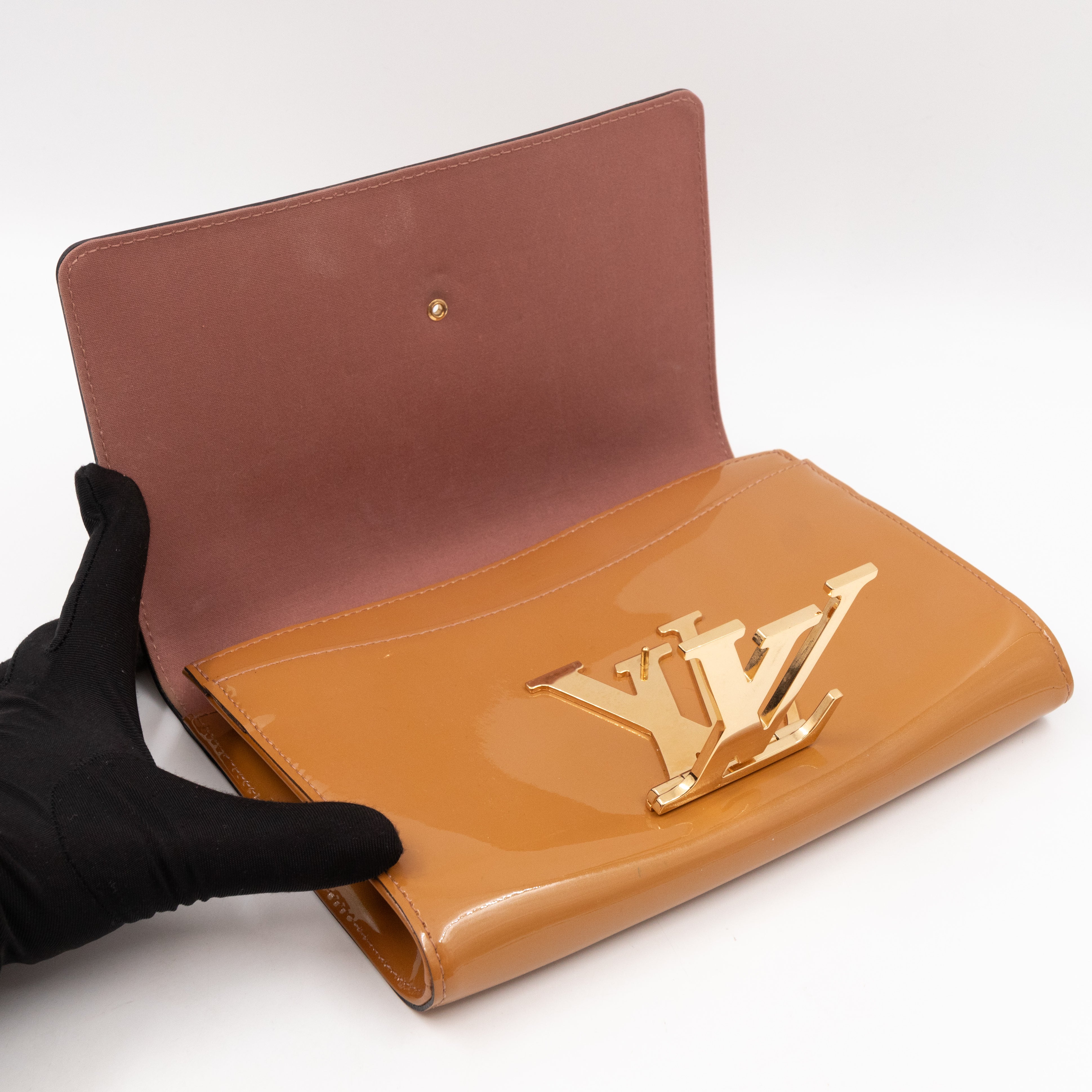Louise Clutch Beige Vernis Gold