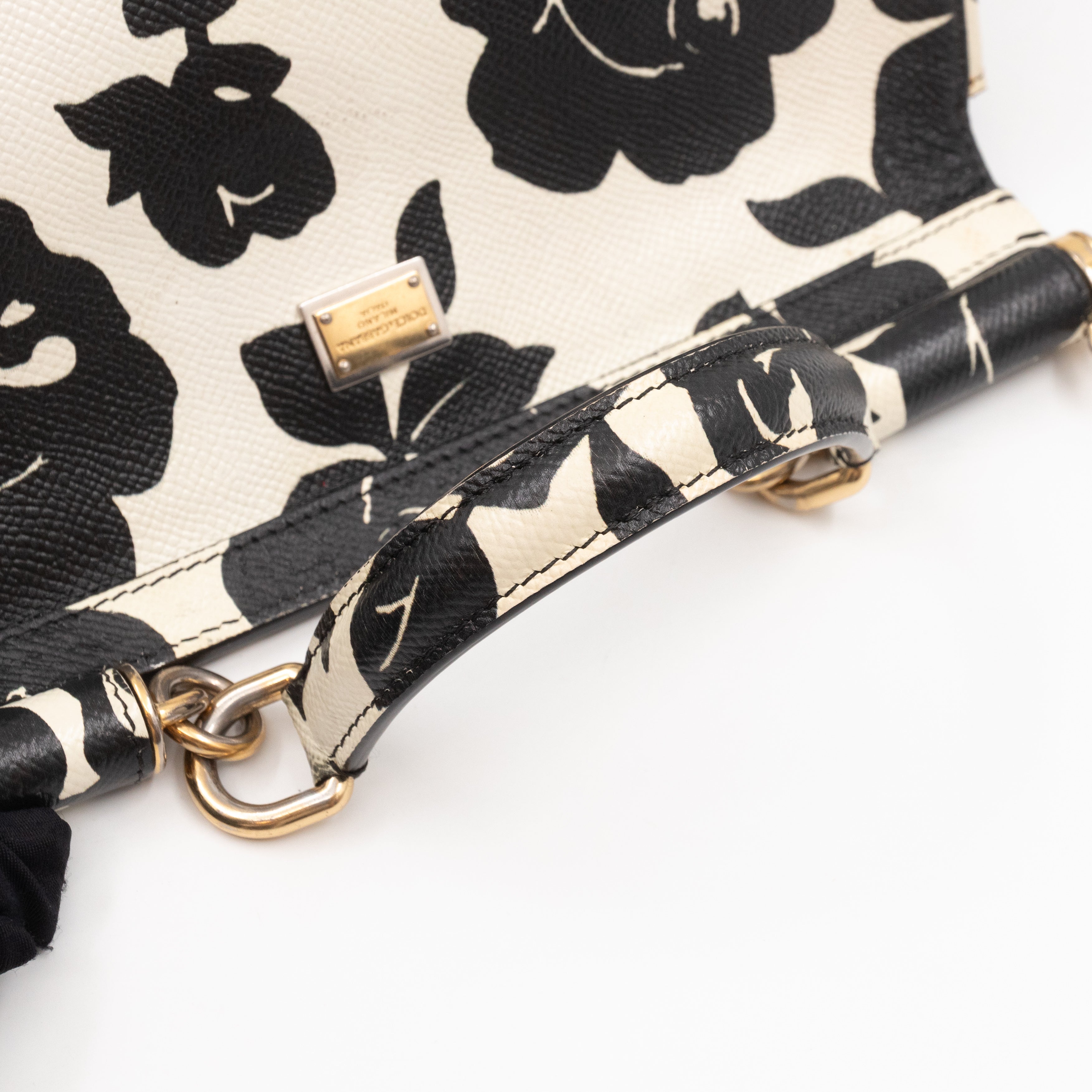 Sicily Red Roses Print Dauphine Leather