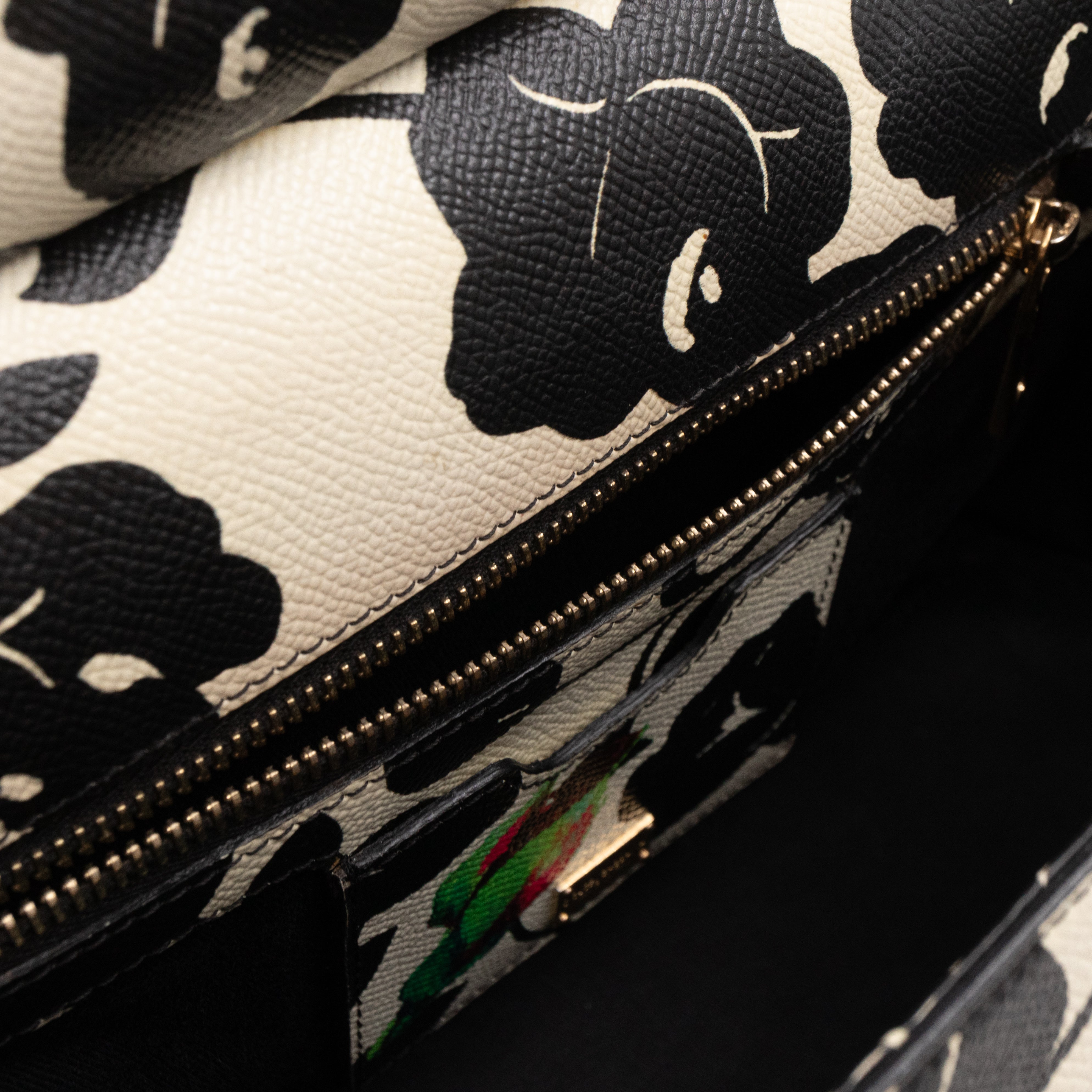 Sicily Red Roses Print Dauphine Leather