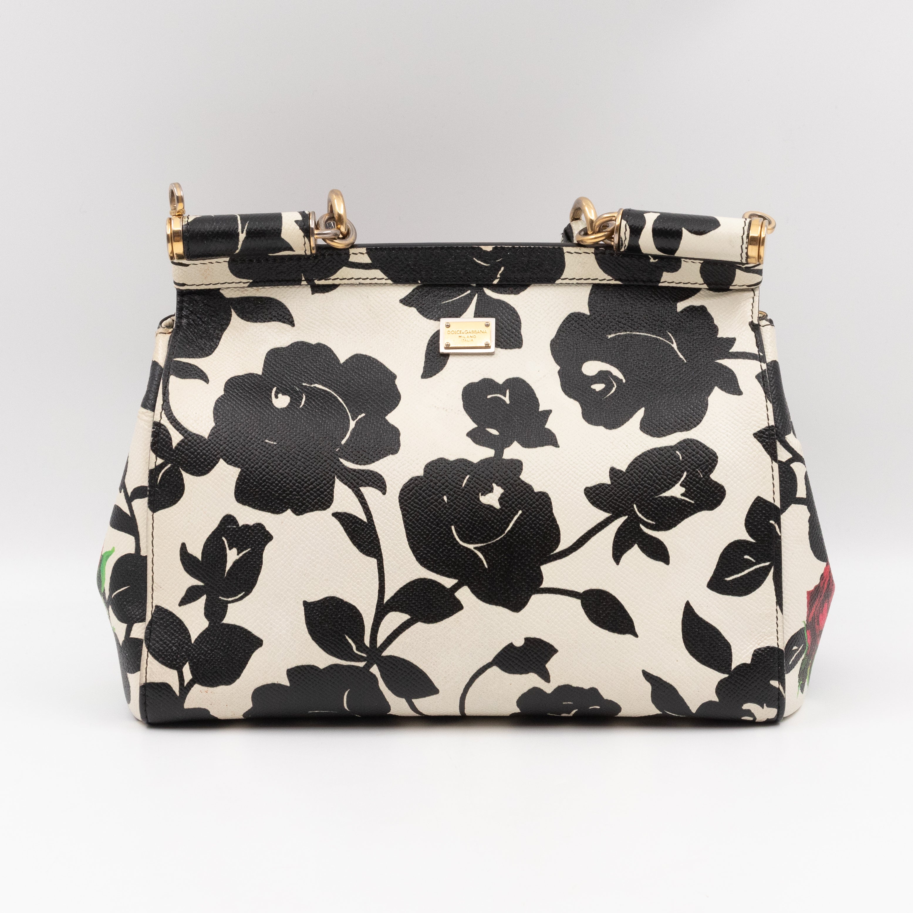 Sicily Red Roses Print Dauphine Leather