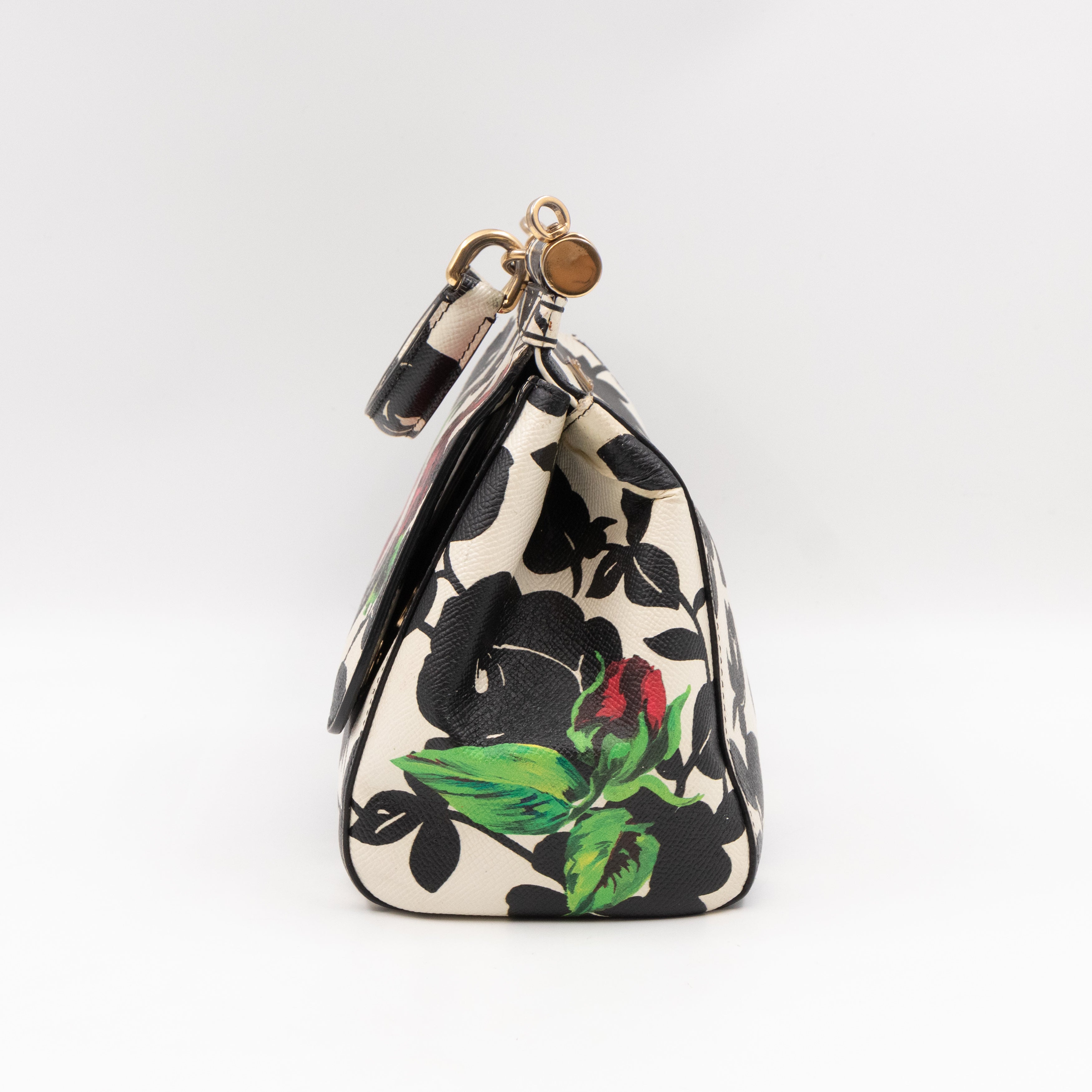 Sicily Red Roses Print Dauphine Leather
